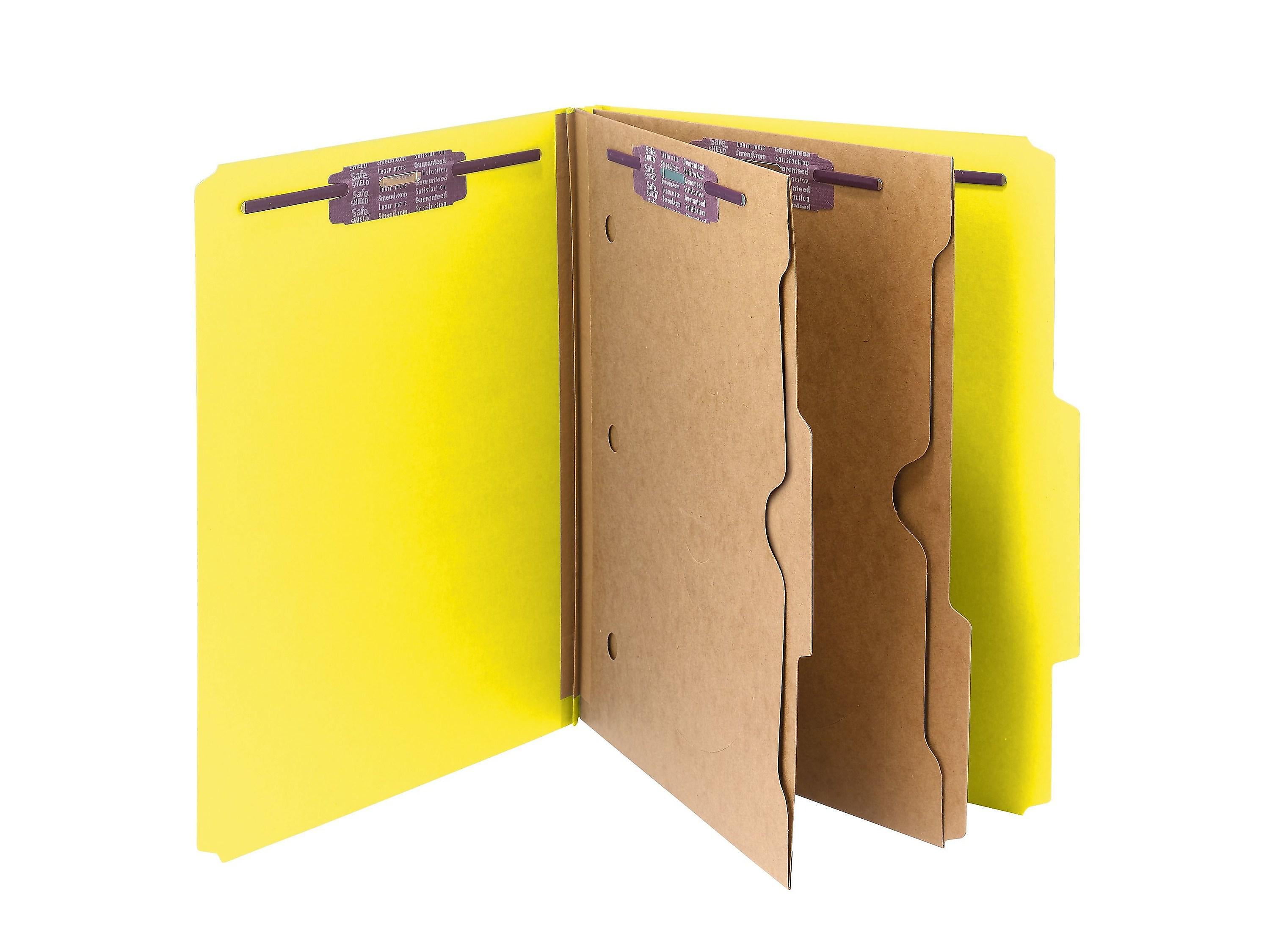 Smead Pressboard Classification Folders with SafeSHIELD Fasteners, 2