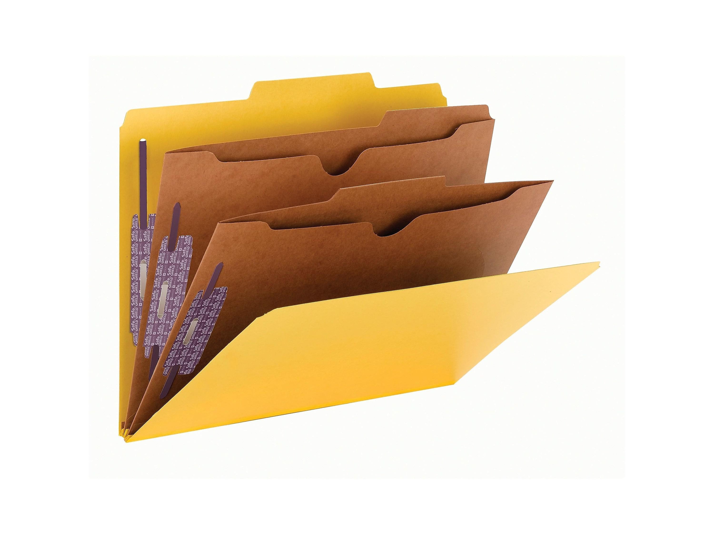 Smead Pressboard Classification Folders with SafeSHIELD Fasteners, 2