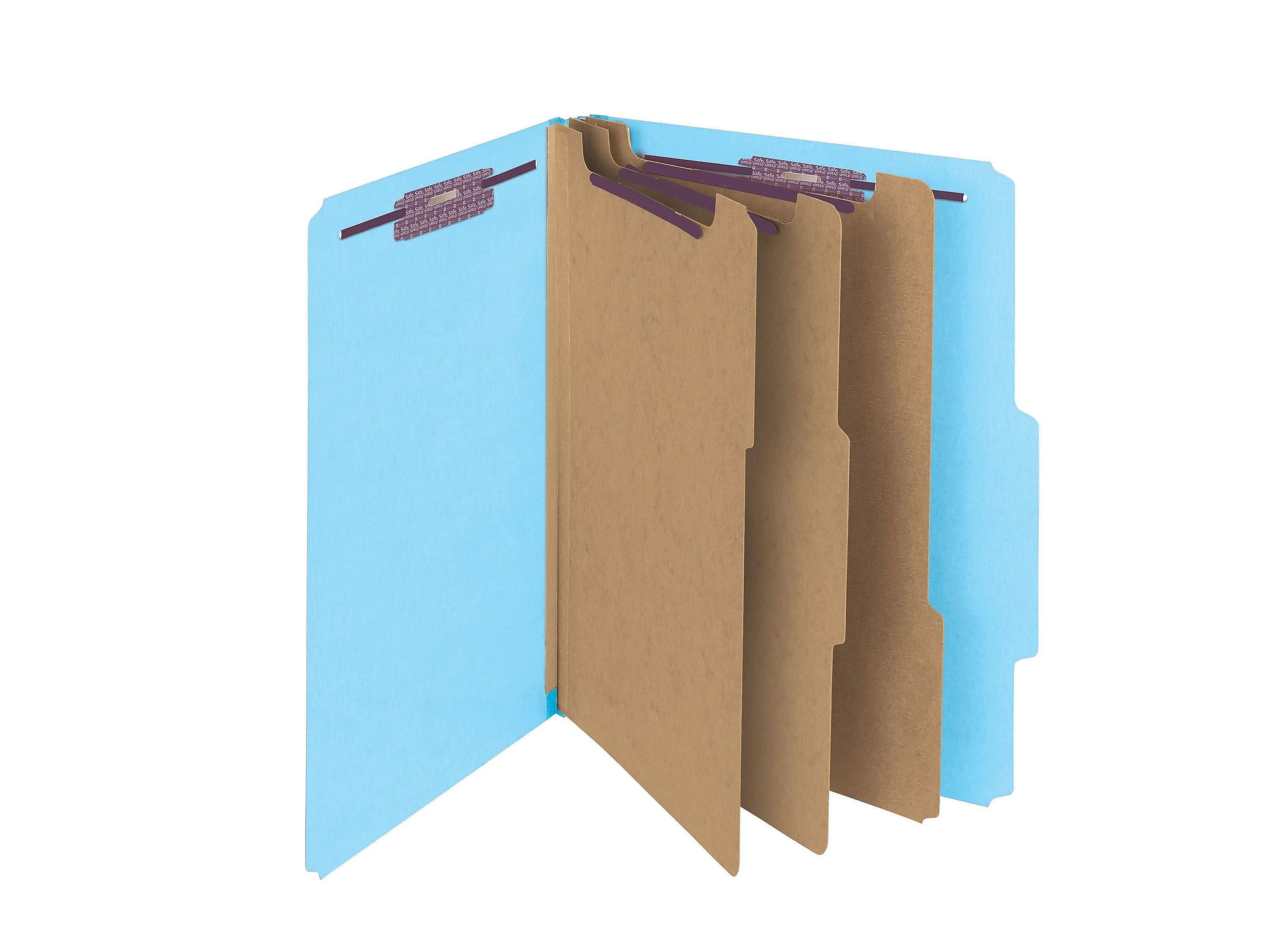 Smead Pressboard Classification Folders with SafeSHIELD Fasteners, 3