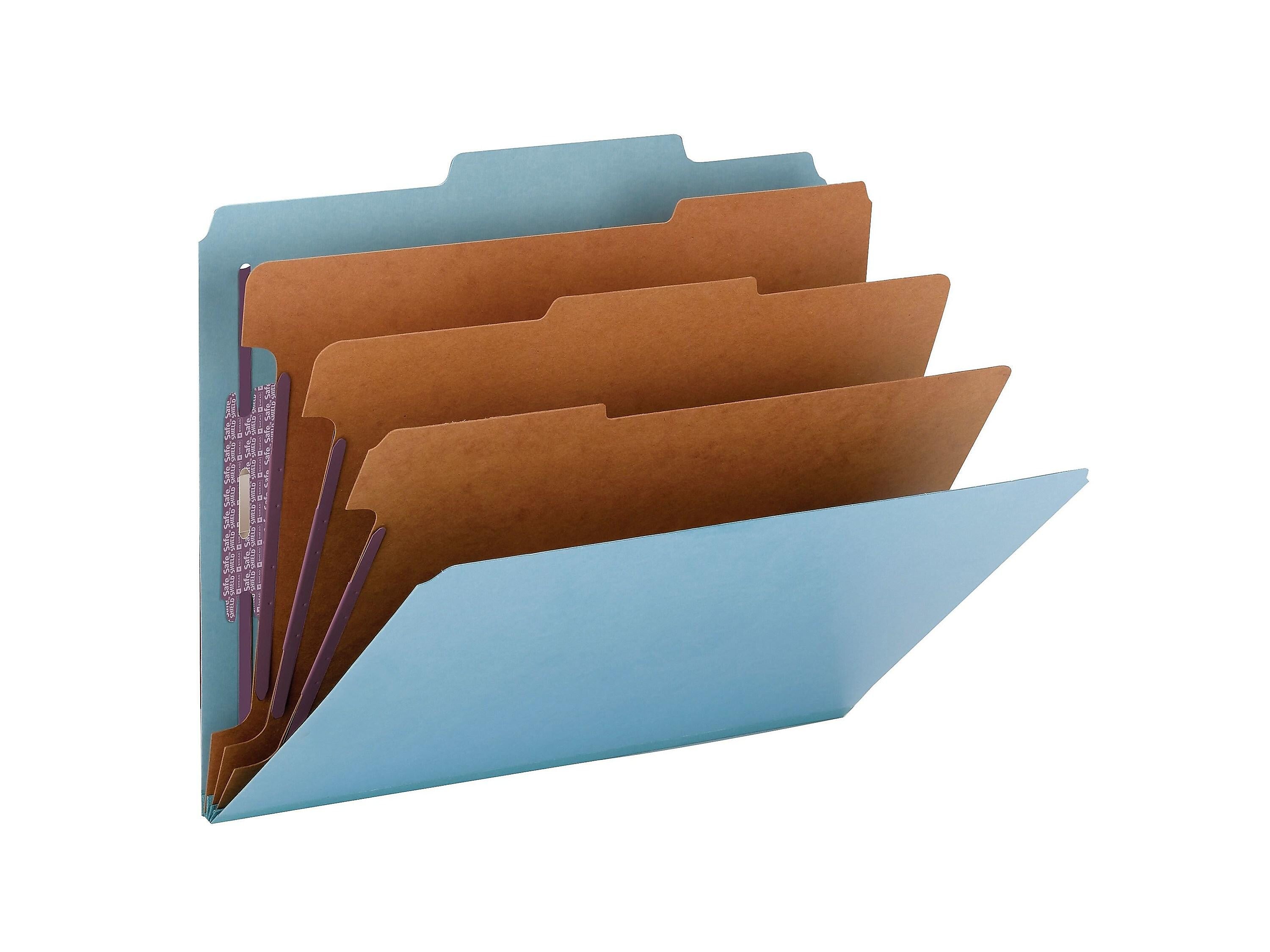 Smead Pressboard Classification Folders with SafeSHIELD Fasteners, 3