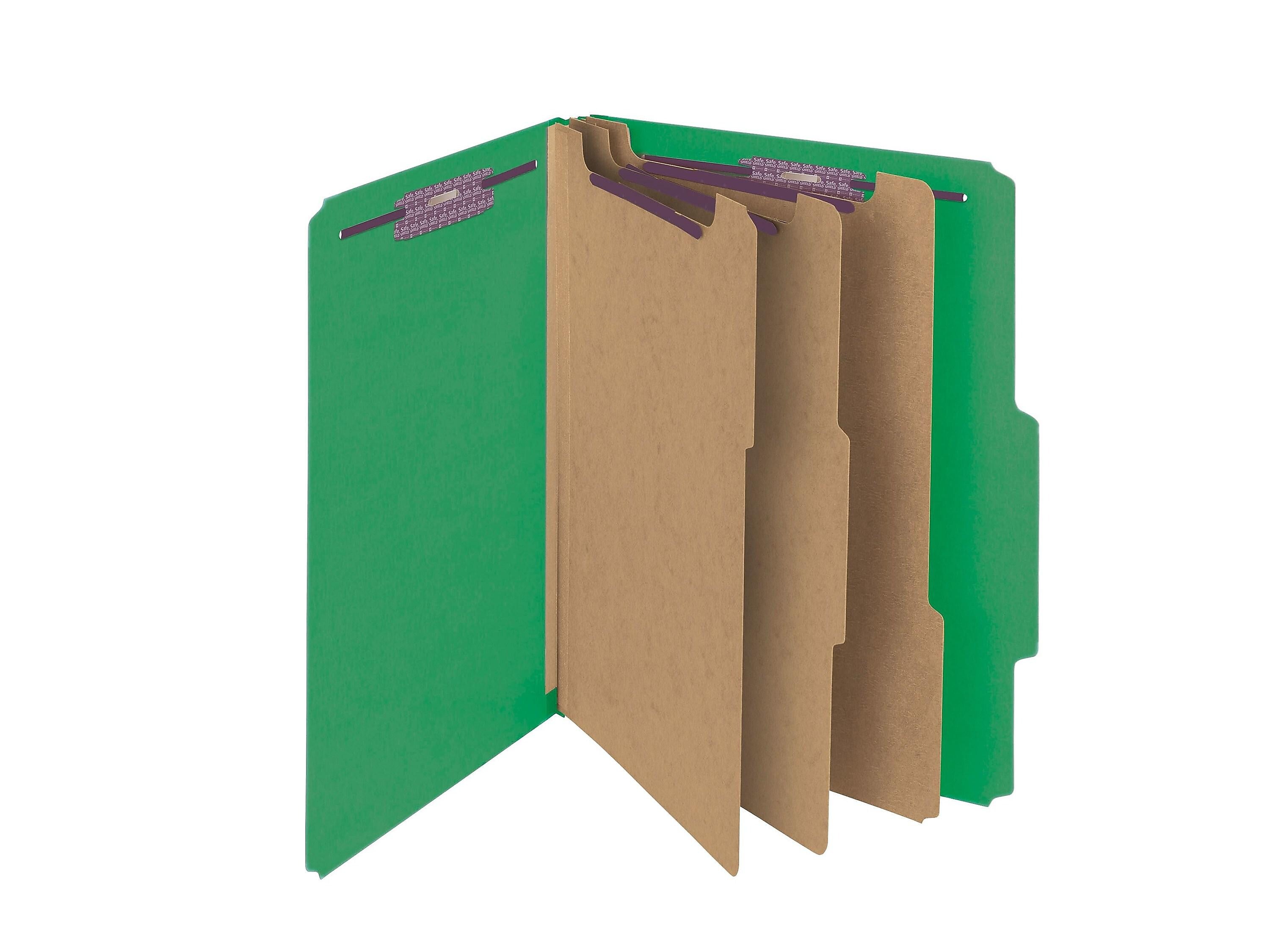 Smead Pressboard Classification Folders with SafeSHIELD Fasteners, 3