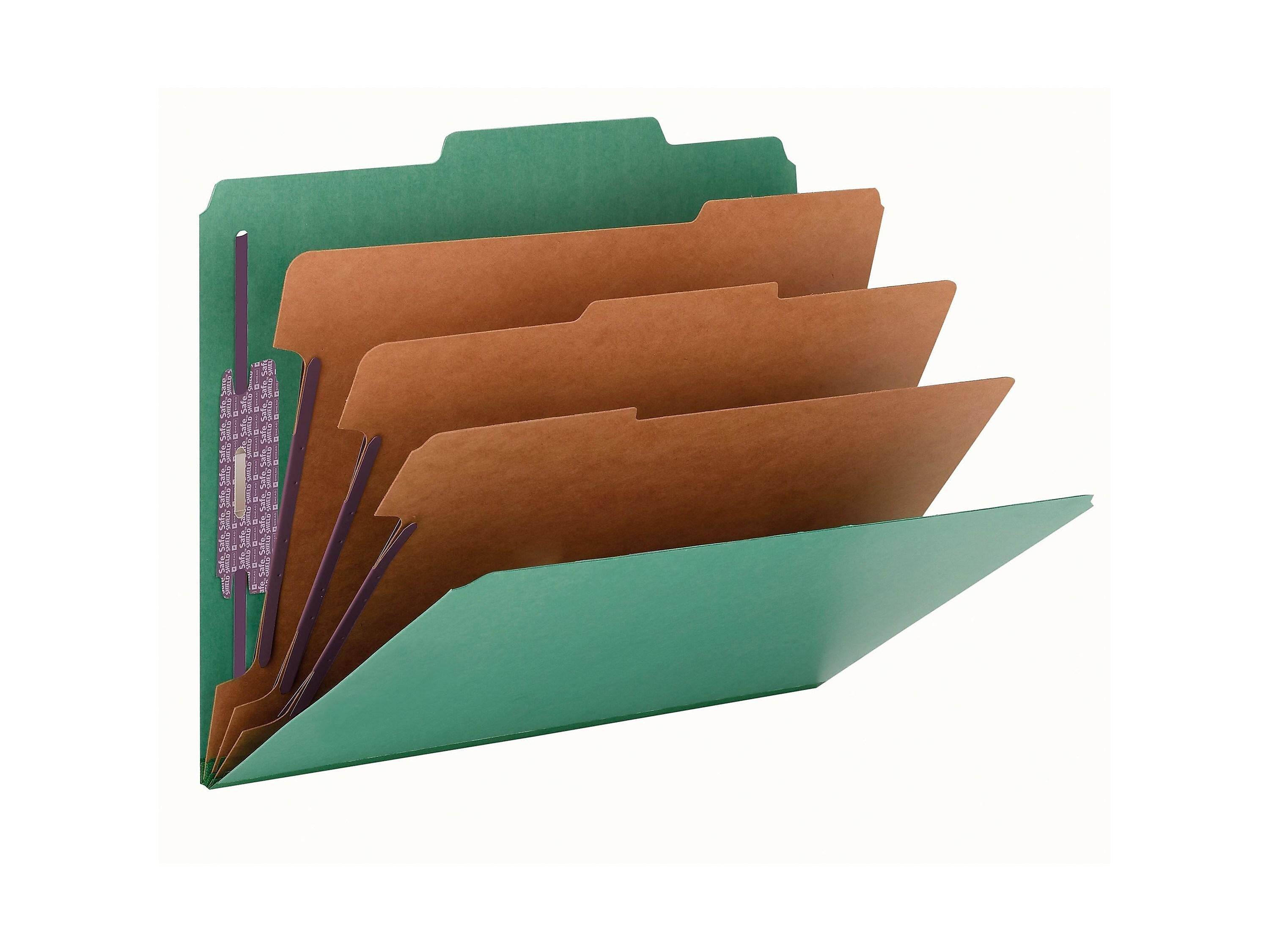 Smead Pressboard Classification Folders with SafeSHIELD Fasteners, 3