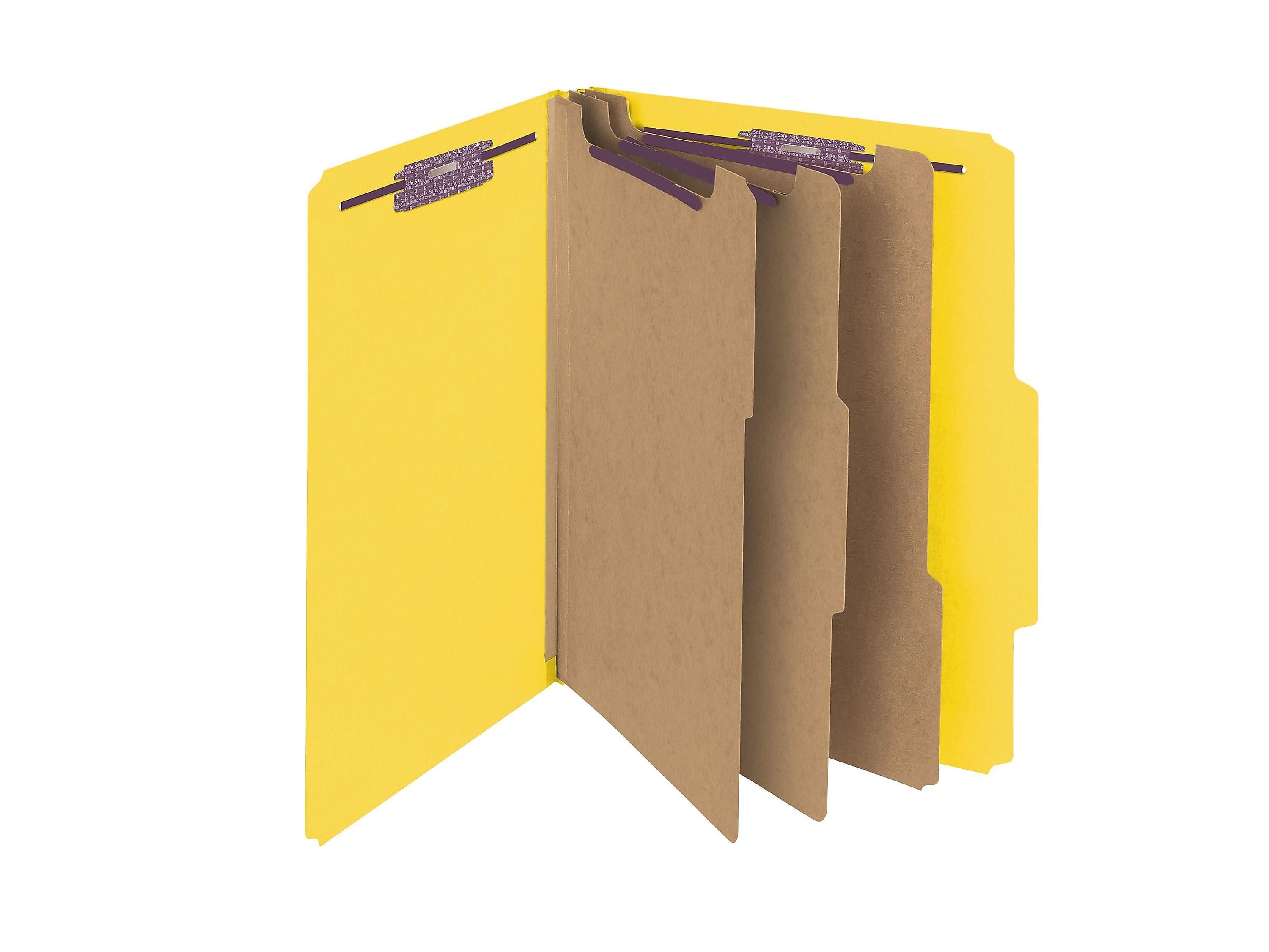 Smead Pressboard Classification Folders with SafeSHIELD Fasteners, 3
