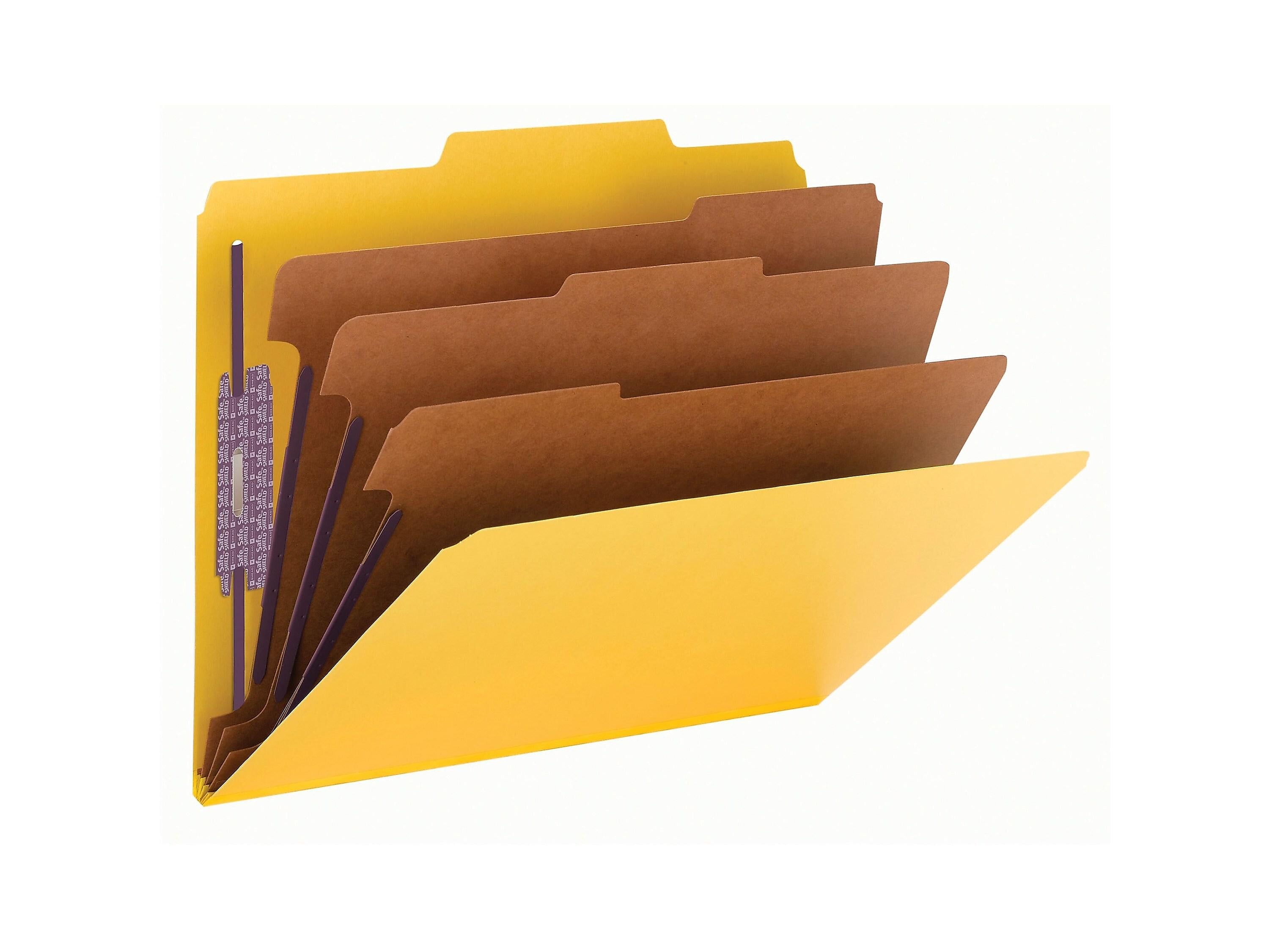 Smead Pressboard Classification Folders with SafeSHIELD Fasteners, 3