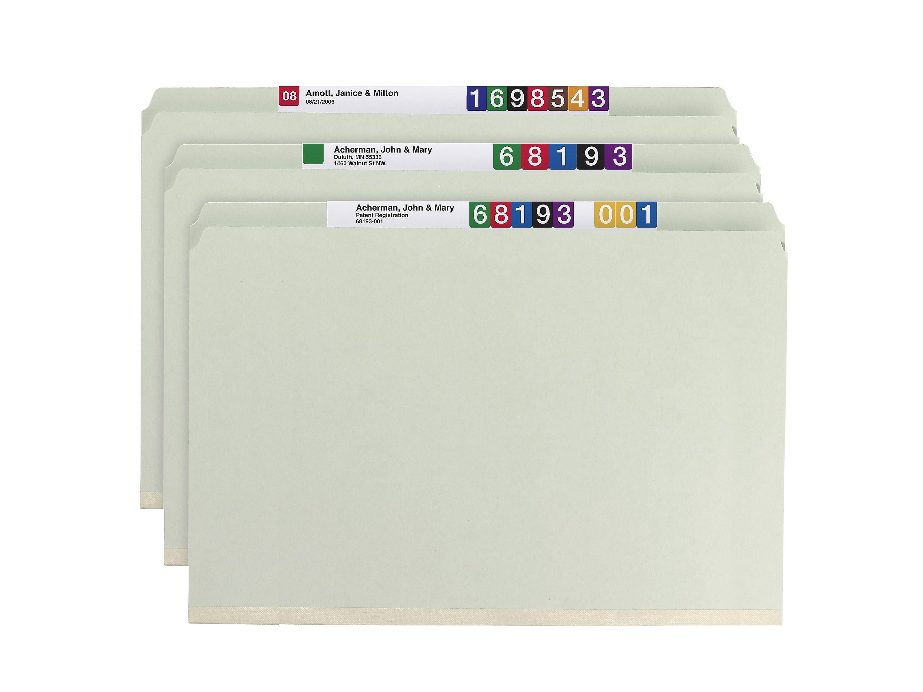 Smead Pressboard Classification Folders with SafeSHIELD Fasteners, Straight-Cut Tab, Legal Size, Gray/Green, 25/Box