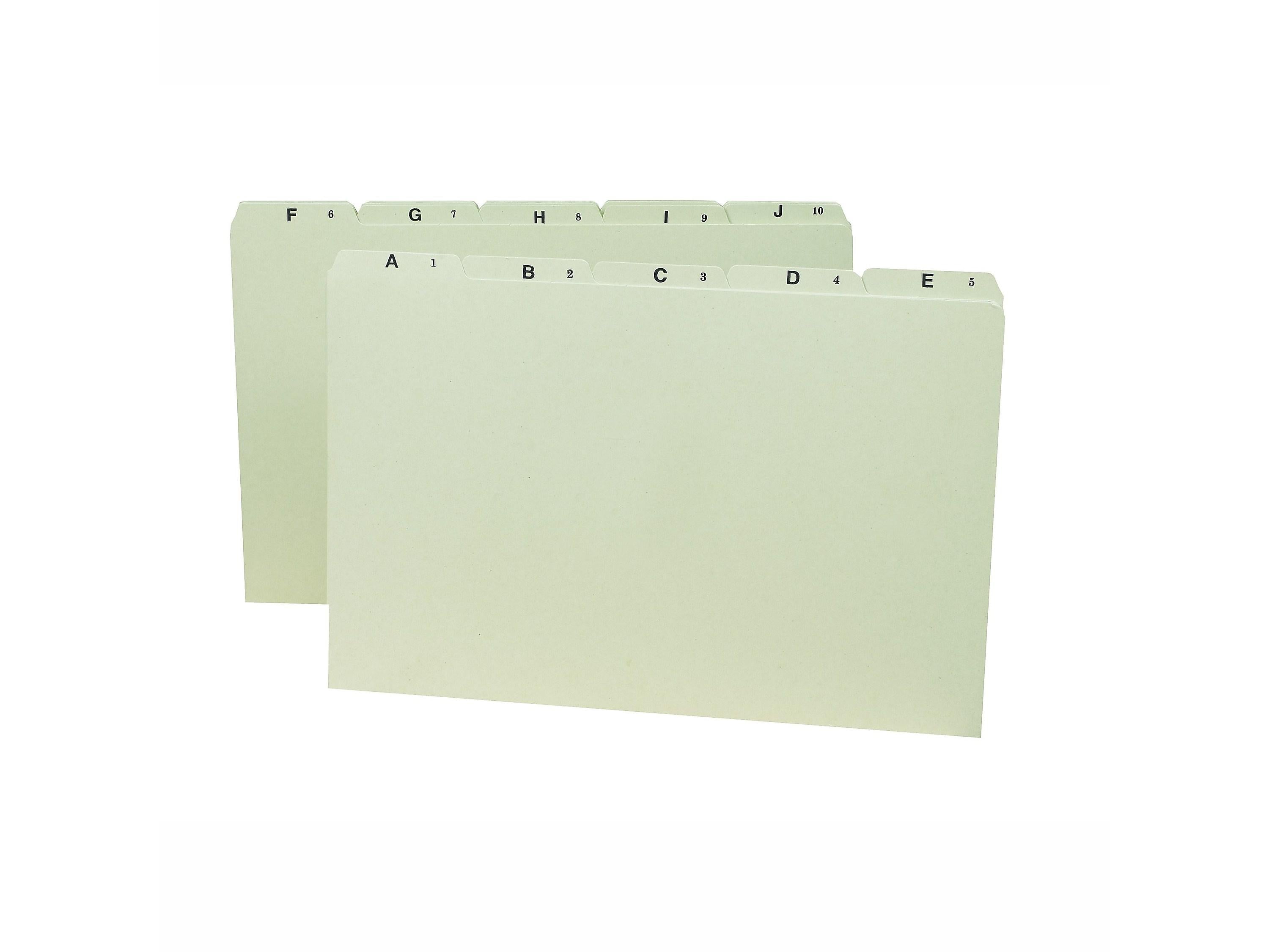 Smead Pressboard Index Guides, 1/5-Cut Tab , Legal Size, Gray/Green, 25/Set