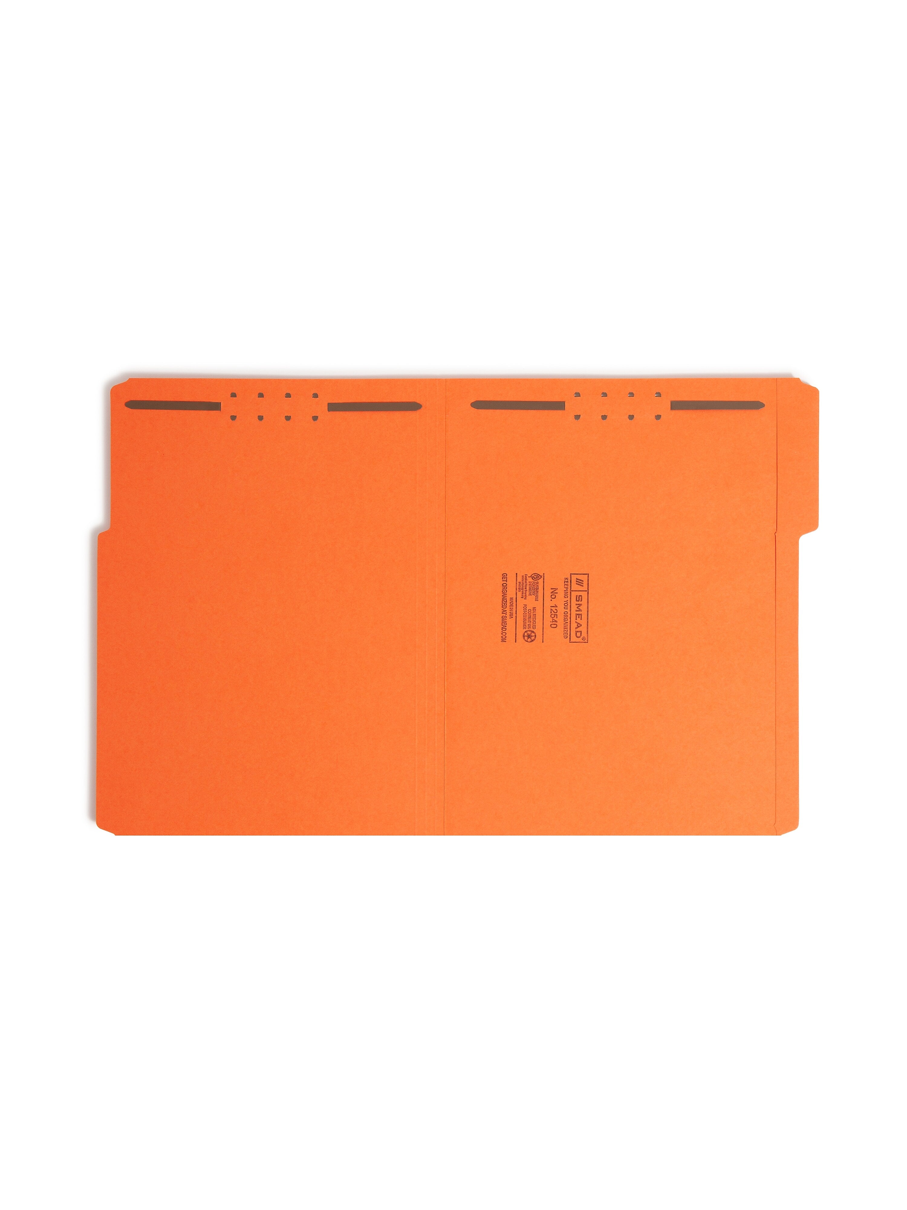 Smead Reinforced Classification Folders, 1/3-Cut Tab, Letter Size, Orange, 50/Box