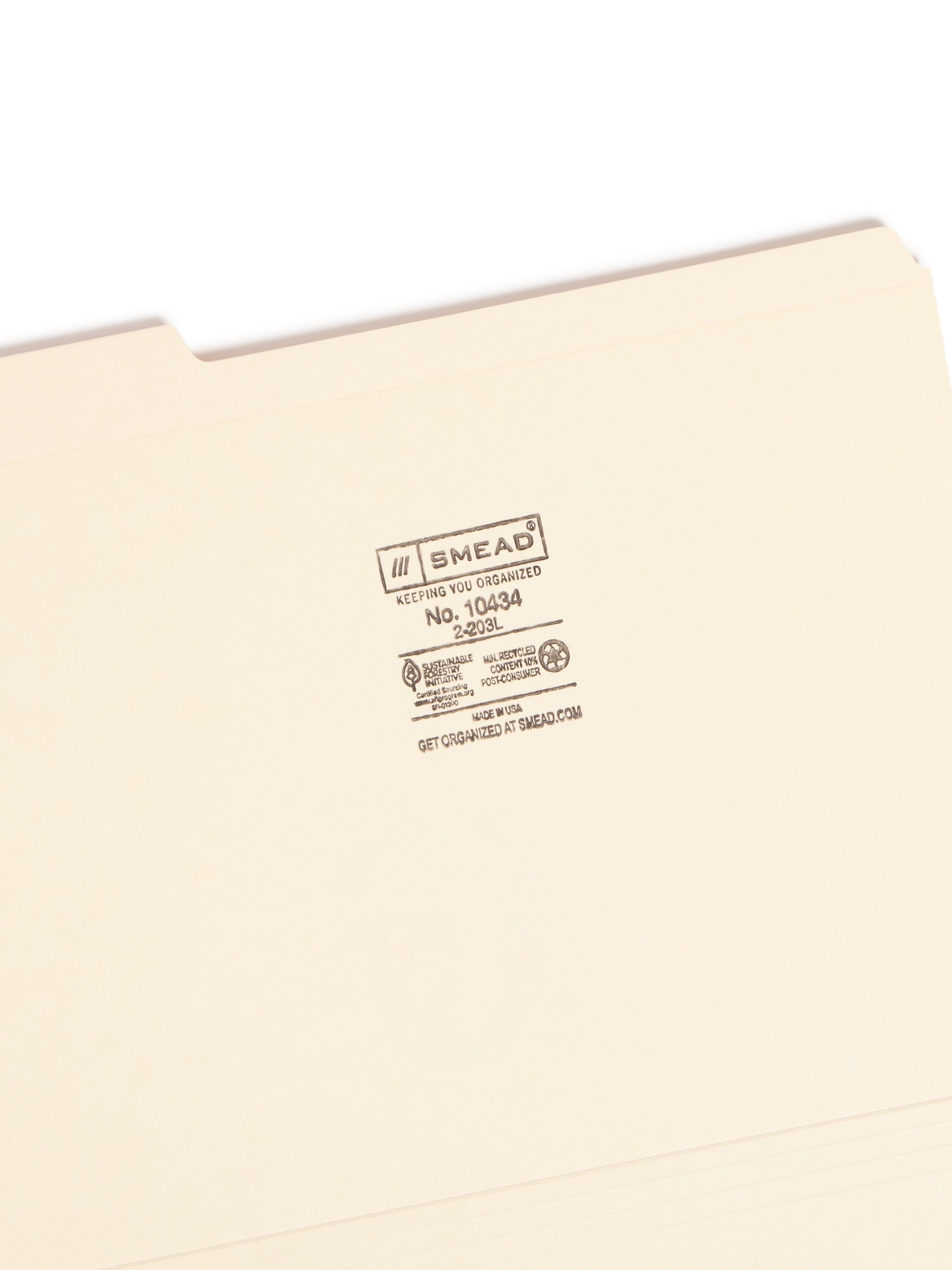 Smead Reinforced File Folder, 3 Tab, Letter Size, Manila, 100/Box