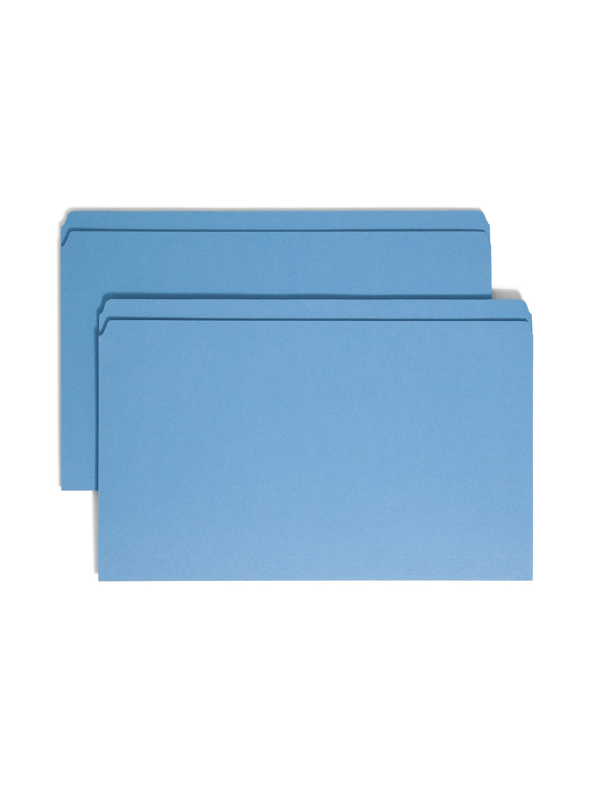 Smead Reinforced File Folder, Straight Cut, Legal Size, Blue, 100/Box