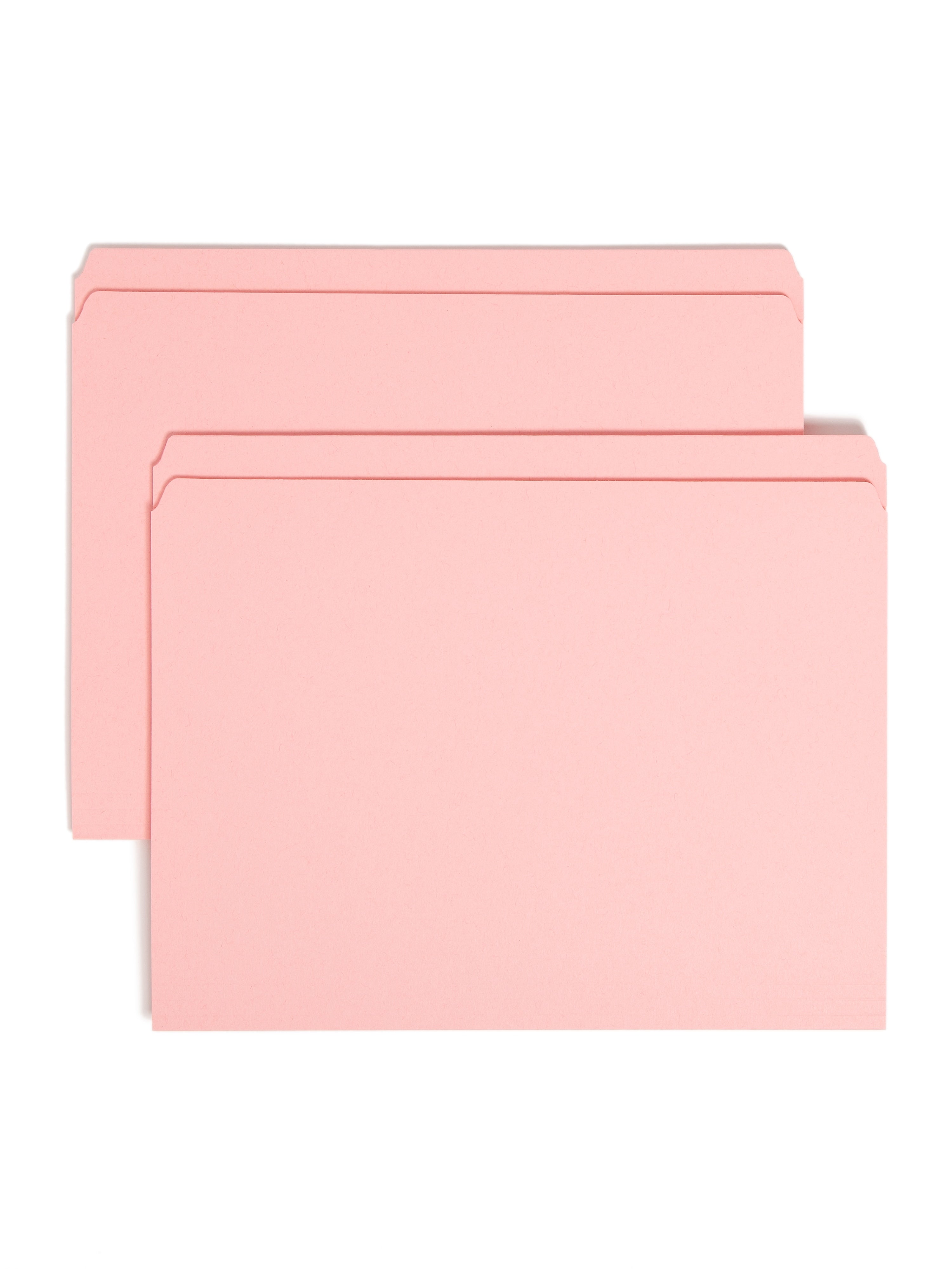 Smead Reinforced File Folder, Straight Cut, Letter Size, Pink, 100/Box