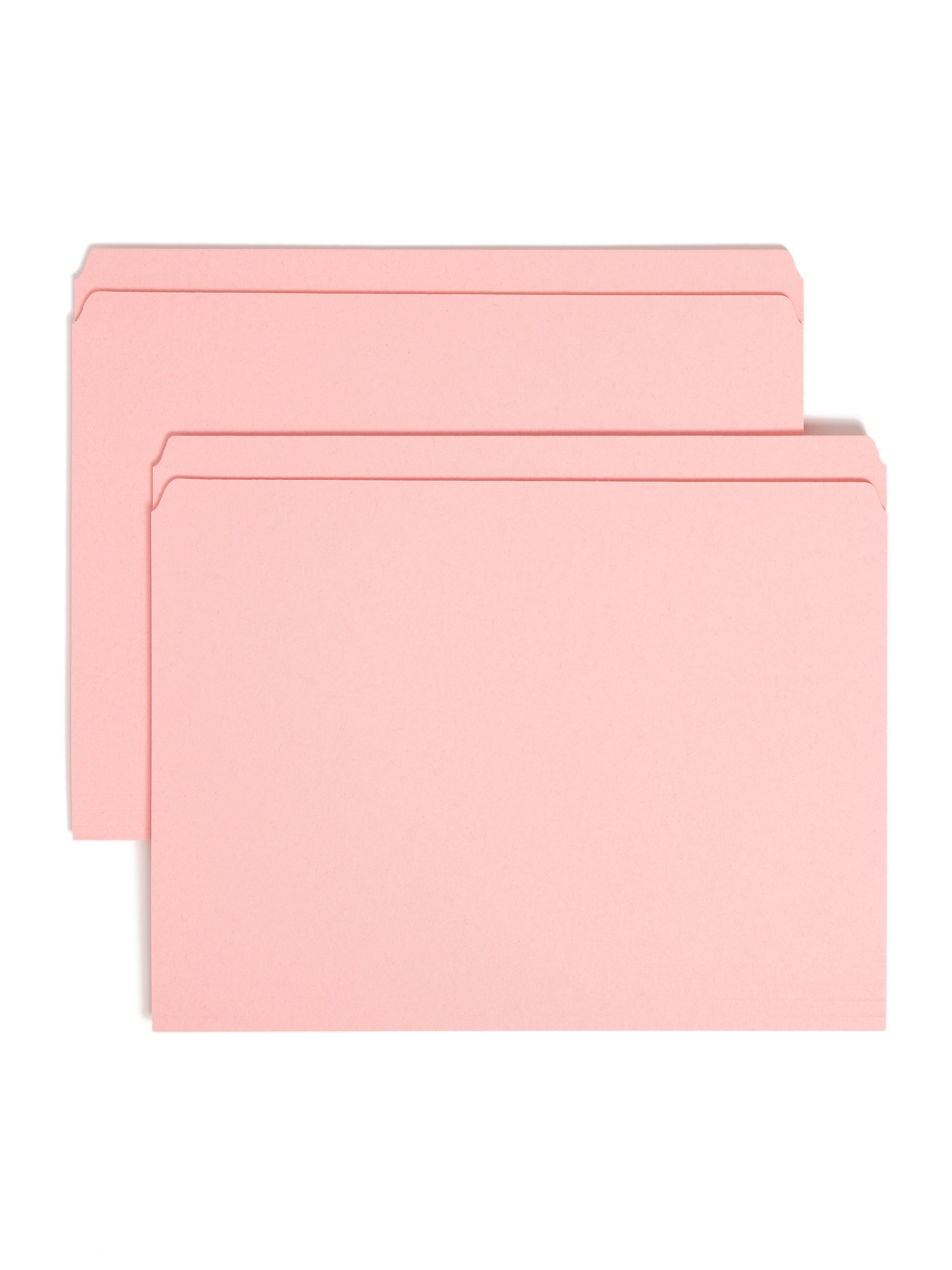 Smead Reinforced File Folder, Straight Cut, Letter Size, Pink, 100/Box