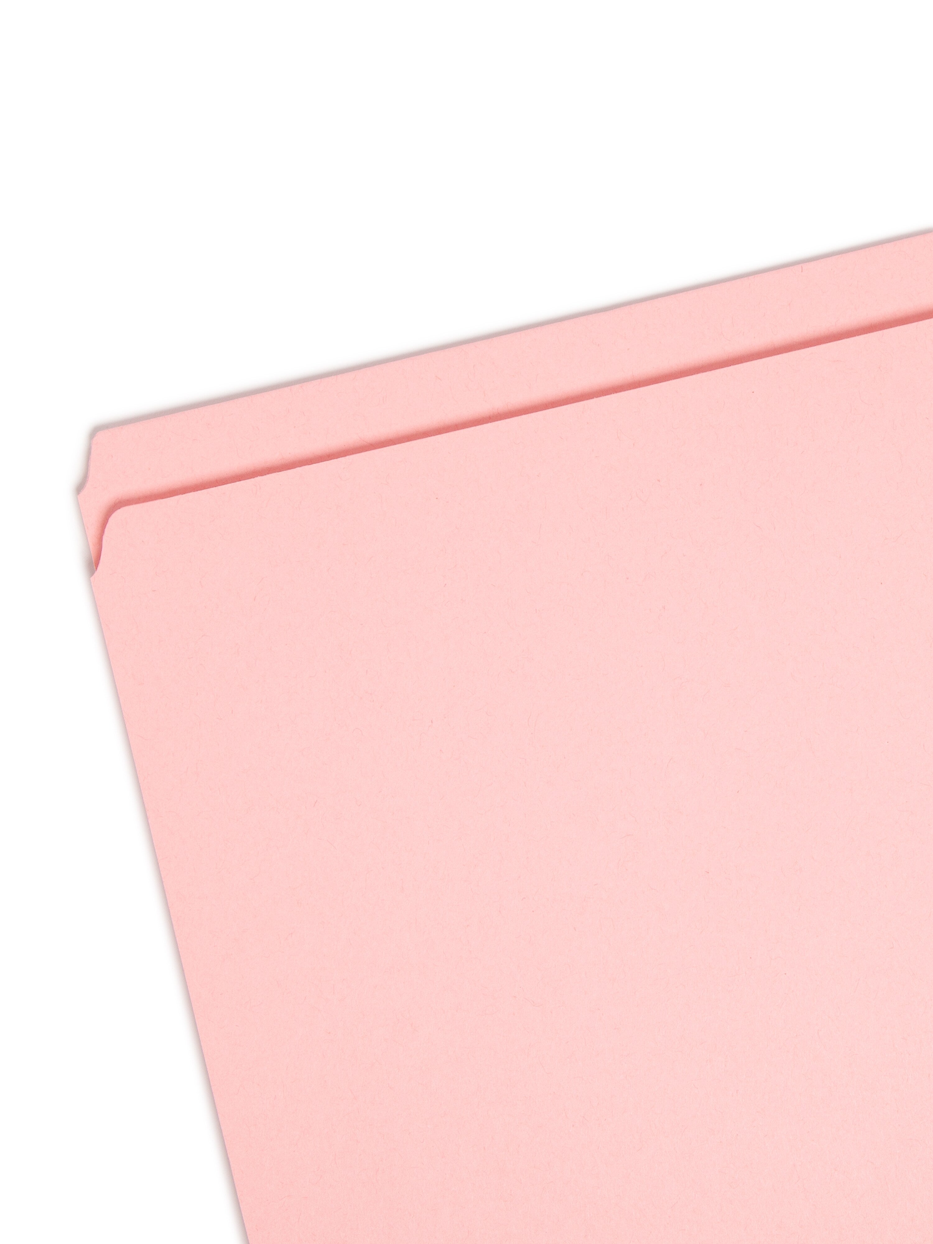 Smead Reinforced File Folder, Straight Cut, Letter Size, Pink, 100/Box