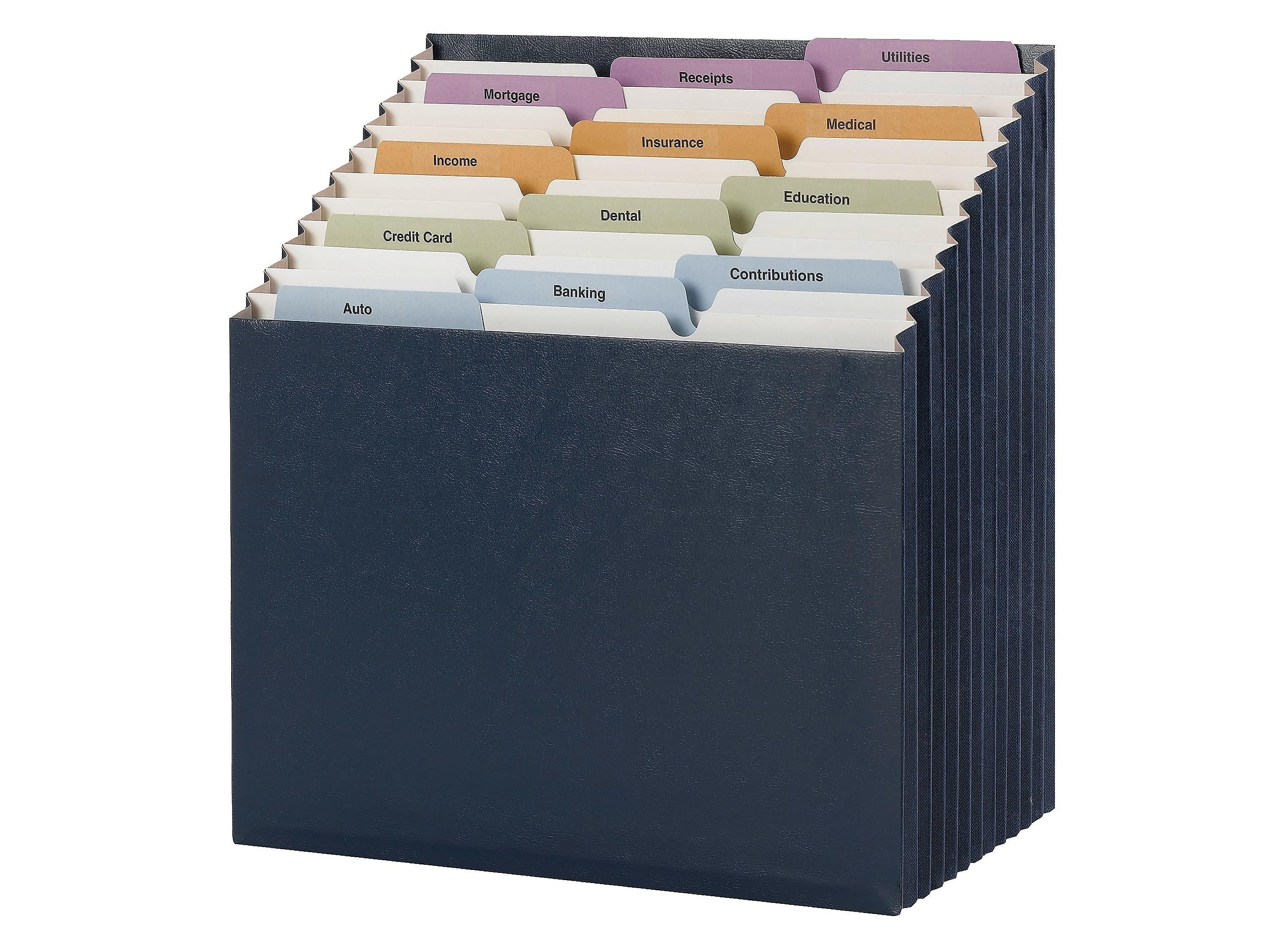 Smead Secure Stadium File, Letter Size, 12-Pocket, Navy Blue