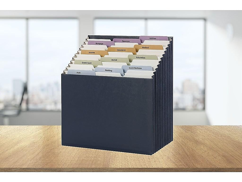 Smead Secure Stadium File, Letter Size, 12-Pocket, Navy Blue