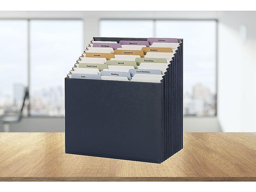 Smead Secure Stadium File, Letter Size, 12-Pocket, Navy Blue