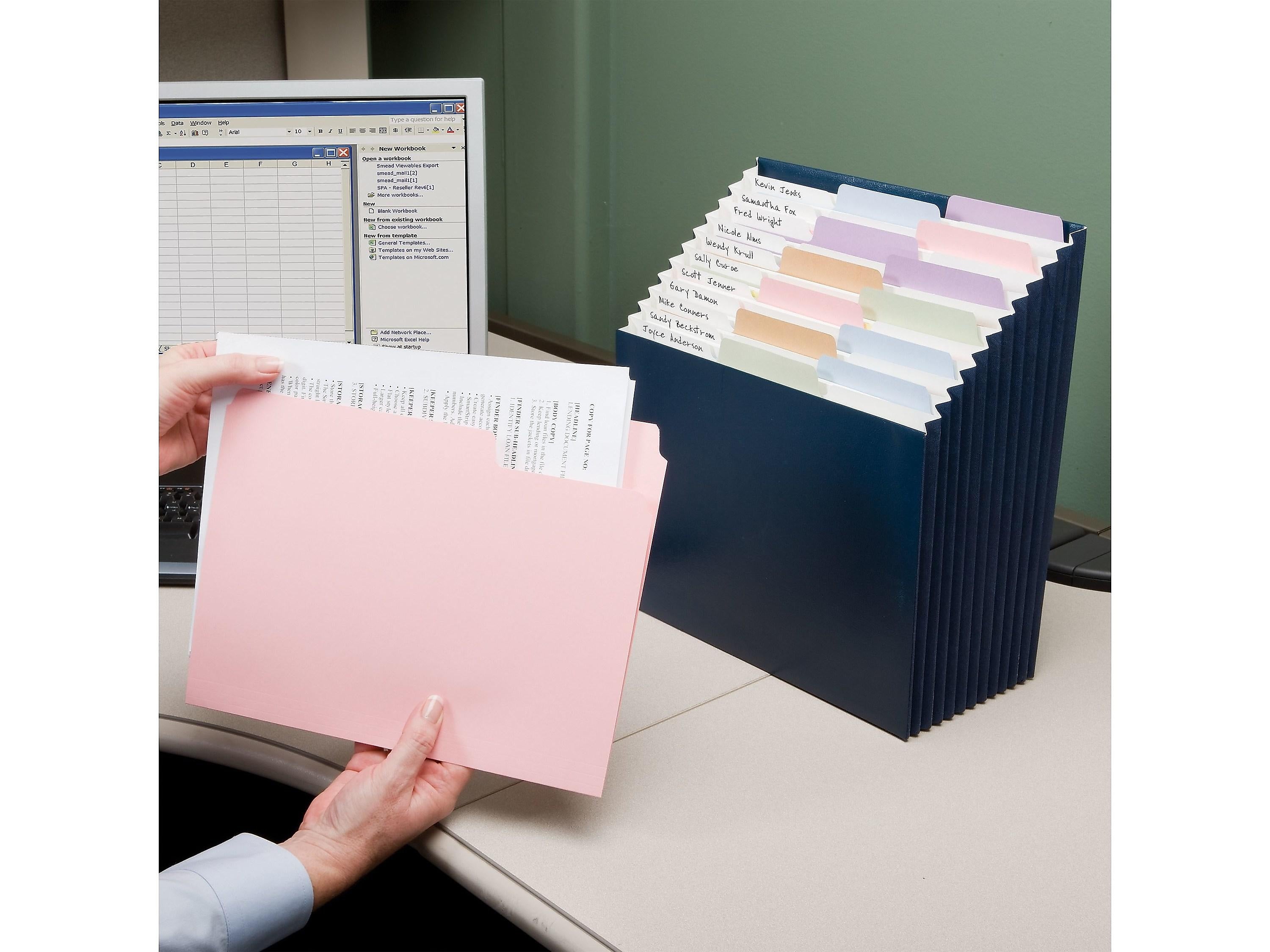 Smead Secure Stadium File, Letter Size, 12-Pocket, Navy Blue