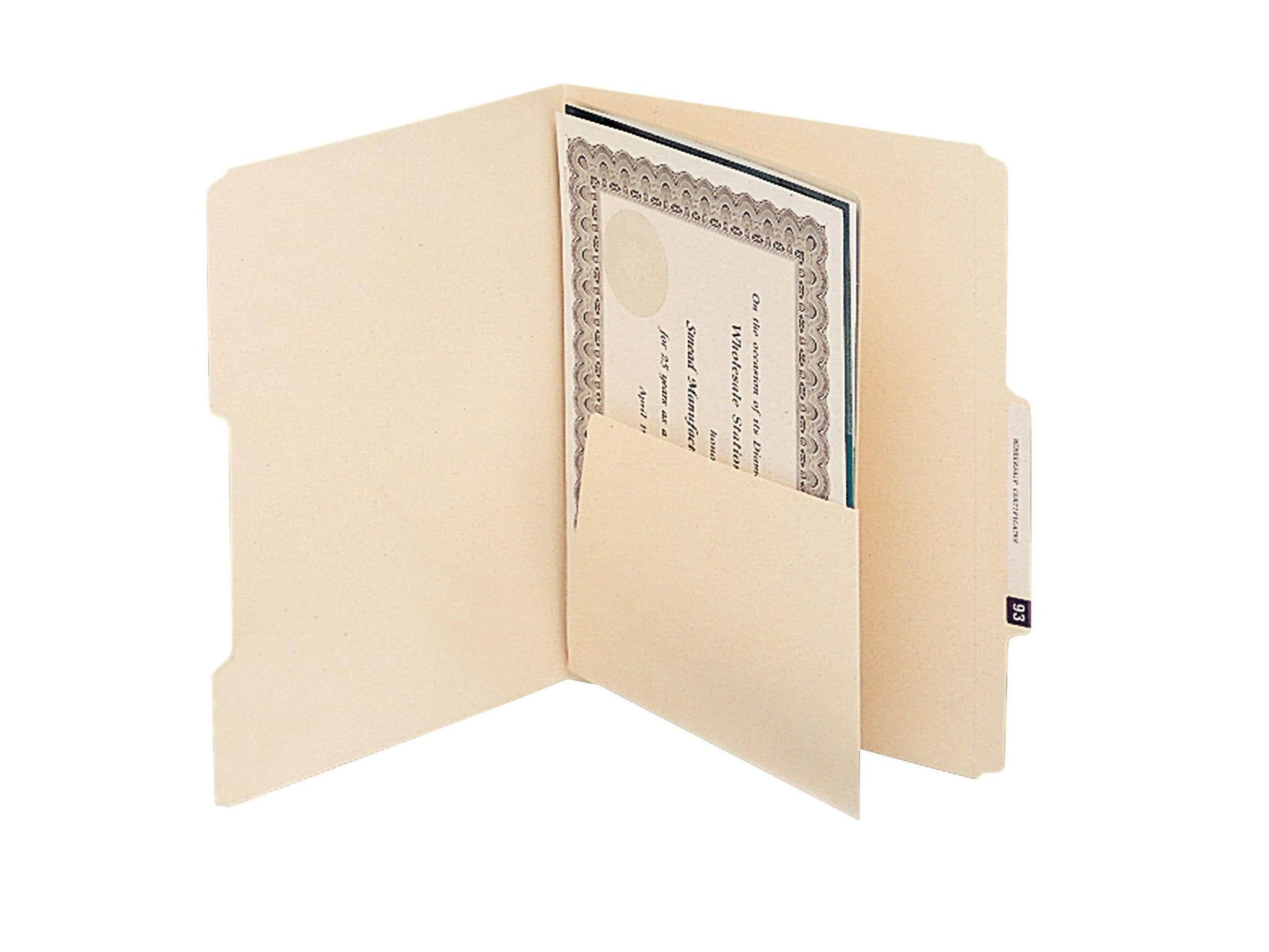 Smead Self-Adhesive Filing Dividers with Pockets, Letter Size, Manila, 25/Pack