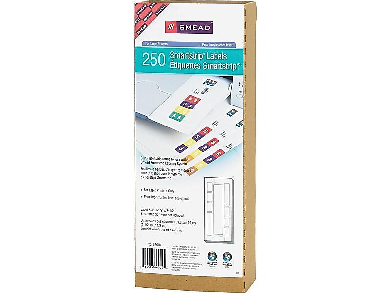 Smead Smartstrip Laser File Folder Labels, 1 1/2