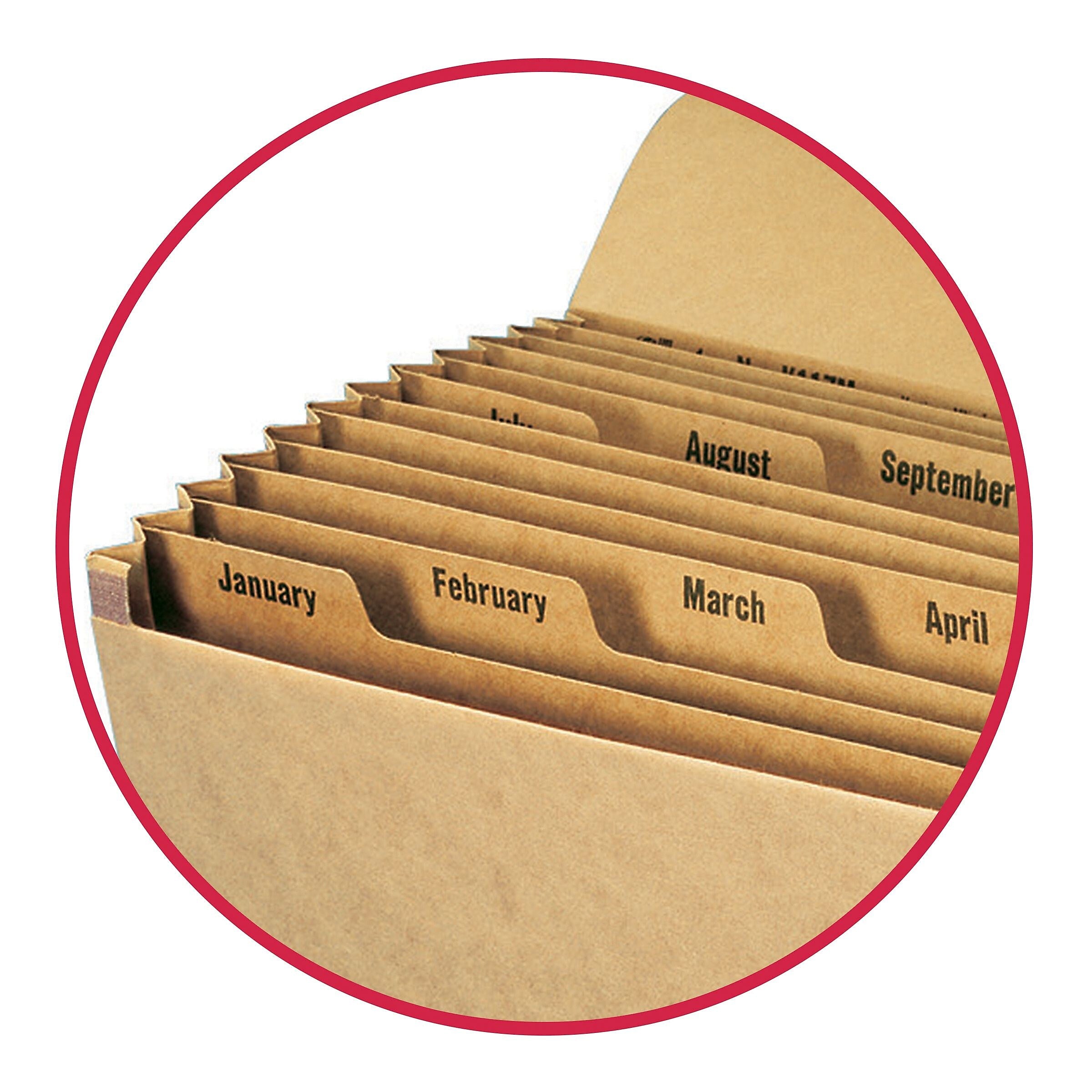 Smead Smead 10 Standard Reinforced Kraft Accordion File, Monthly Index, 12 Pocket, Letter, Kraft