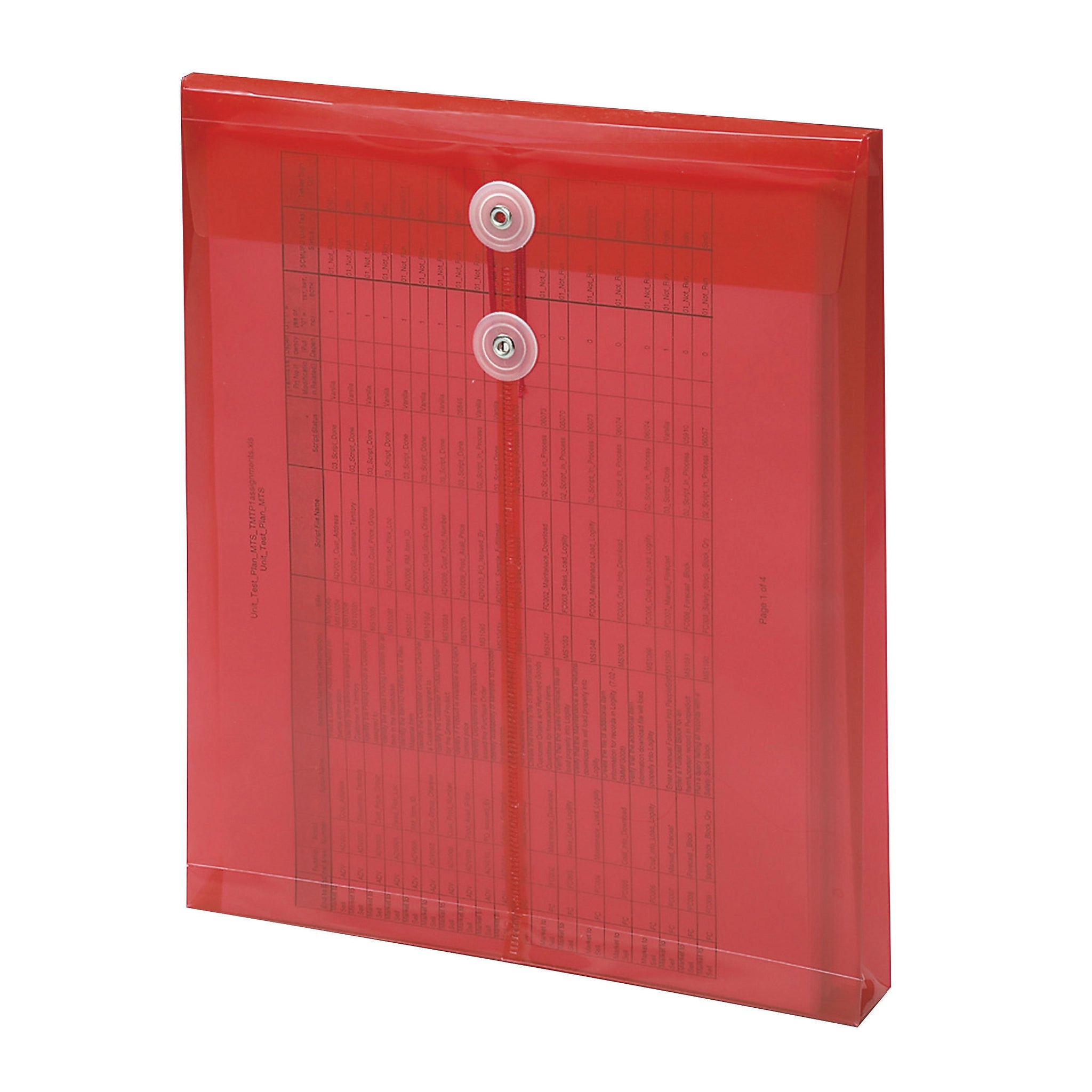 Smead Standard Plastic Filing Envelope, Letter, Red, 5/Pack