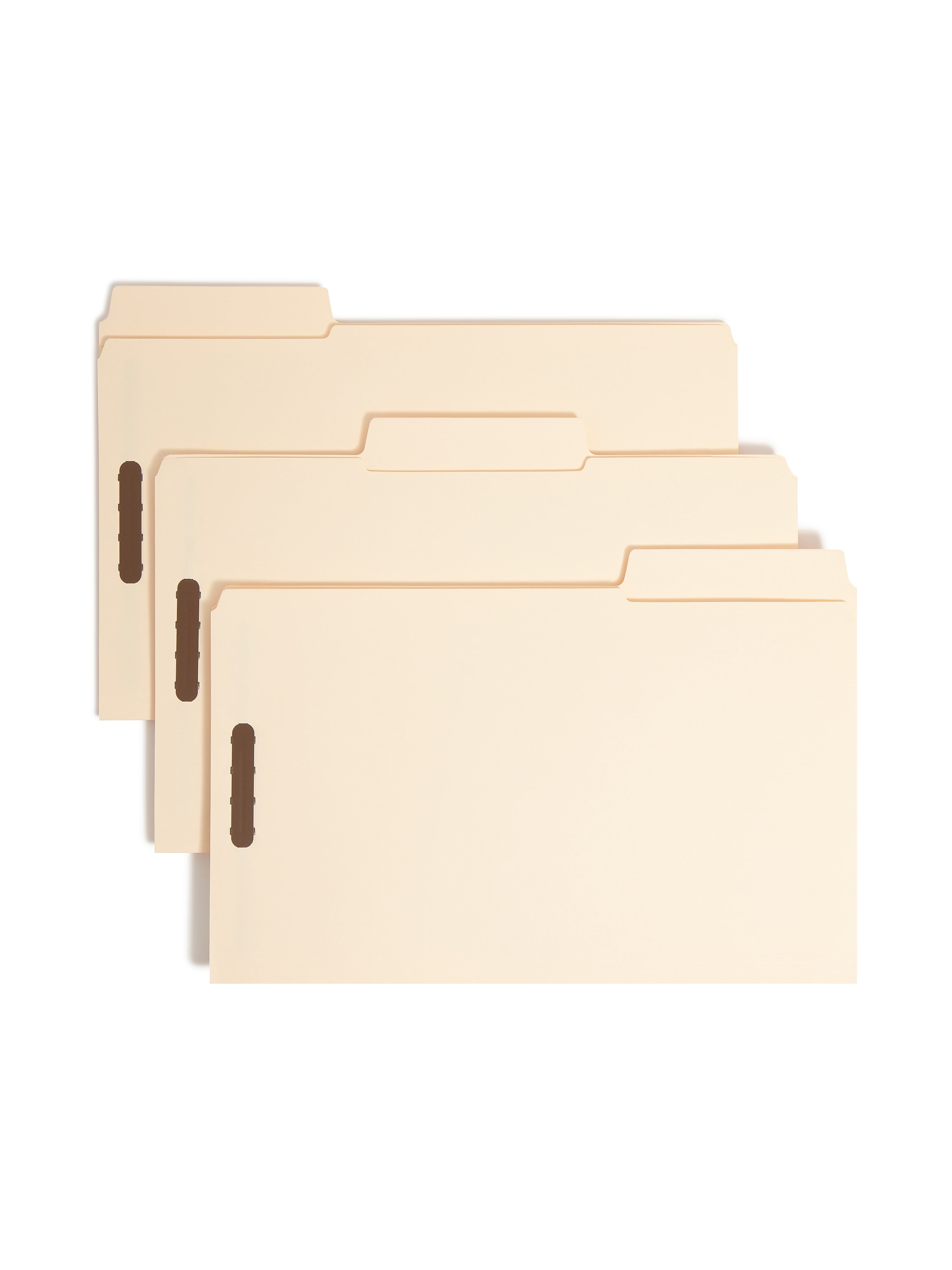 Smead SuperTab® Fastener Folder, 2 Fasteners, Oversized Reinforced 1/3-Cut Tab, Legal, Manila