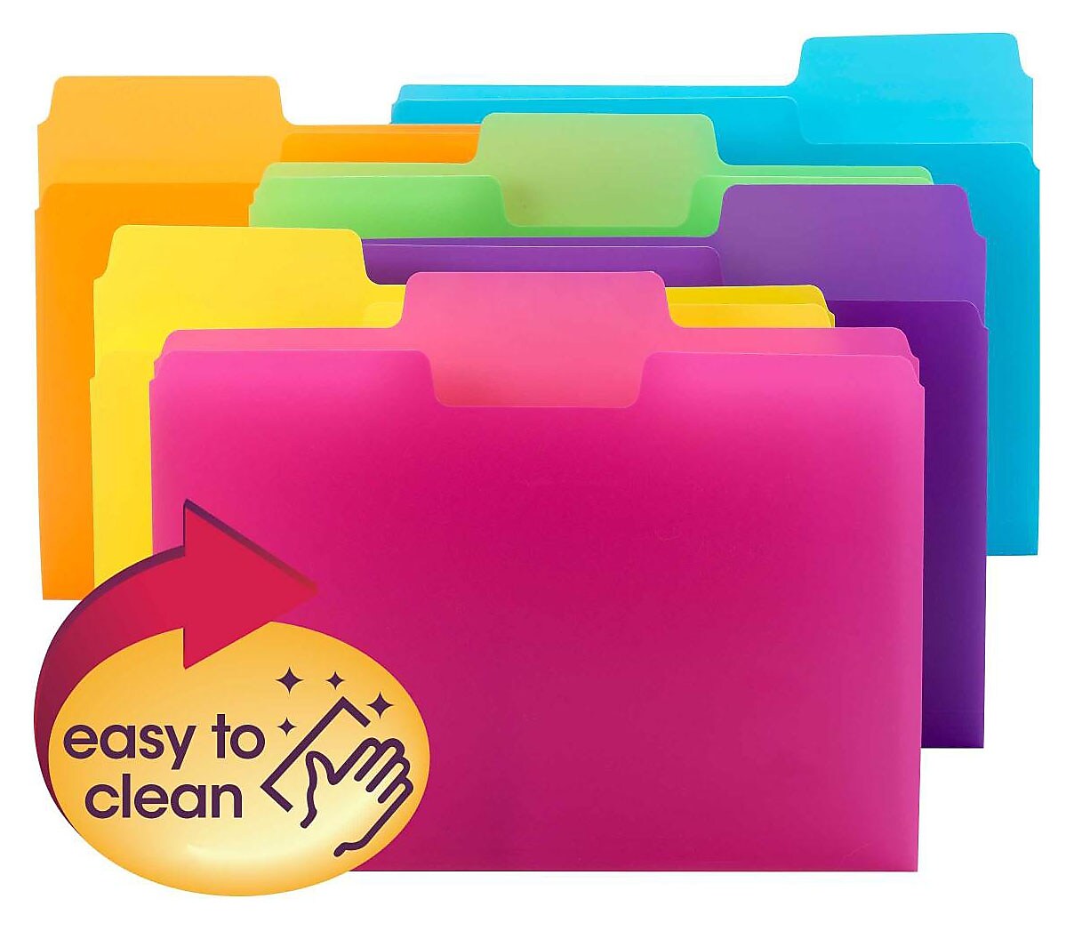 Smead SuperTab® File Folder, 1/3-Cut tab, Letter Size, Poly, 18 per Pack