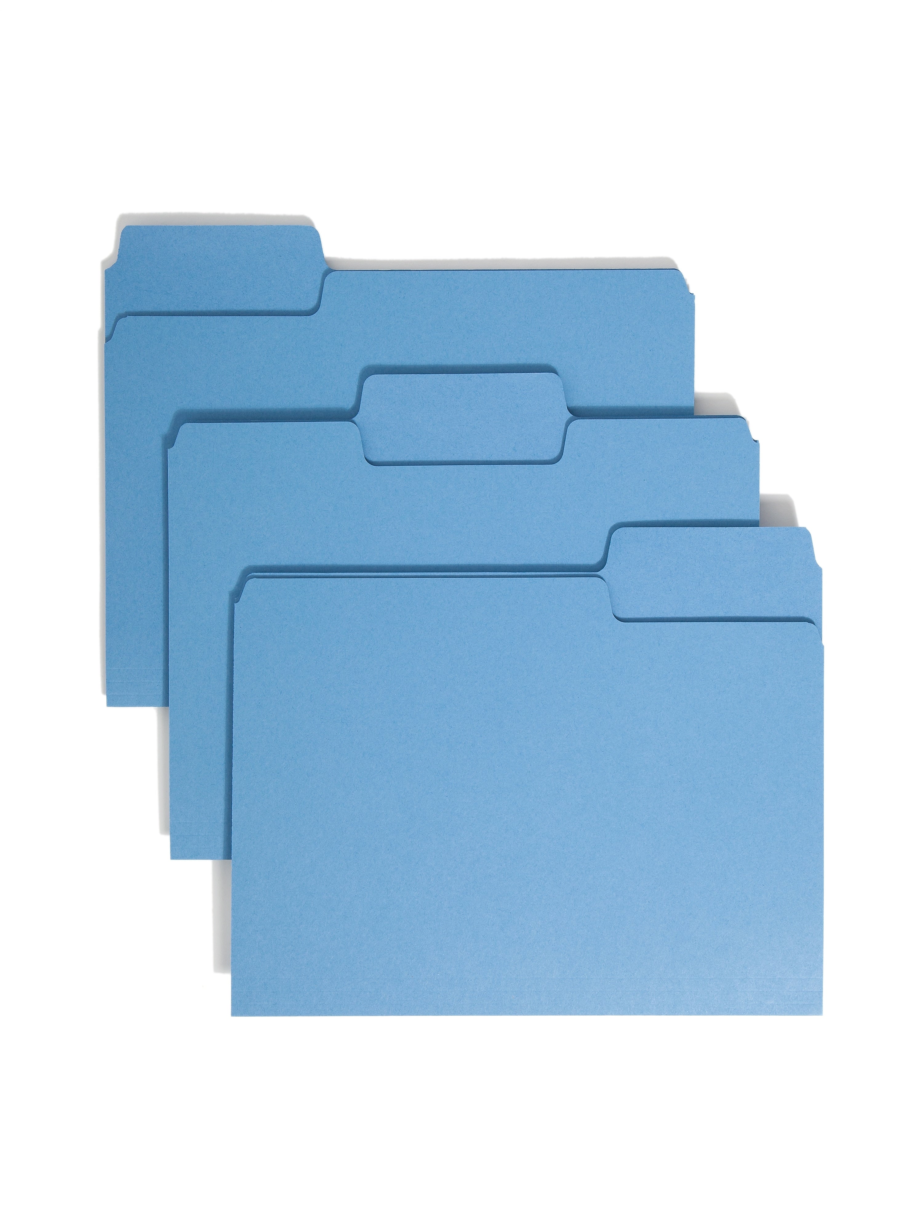 Smead SuperTab File Folder, 3 Tab, Letter Size, Blue, 100/Box