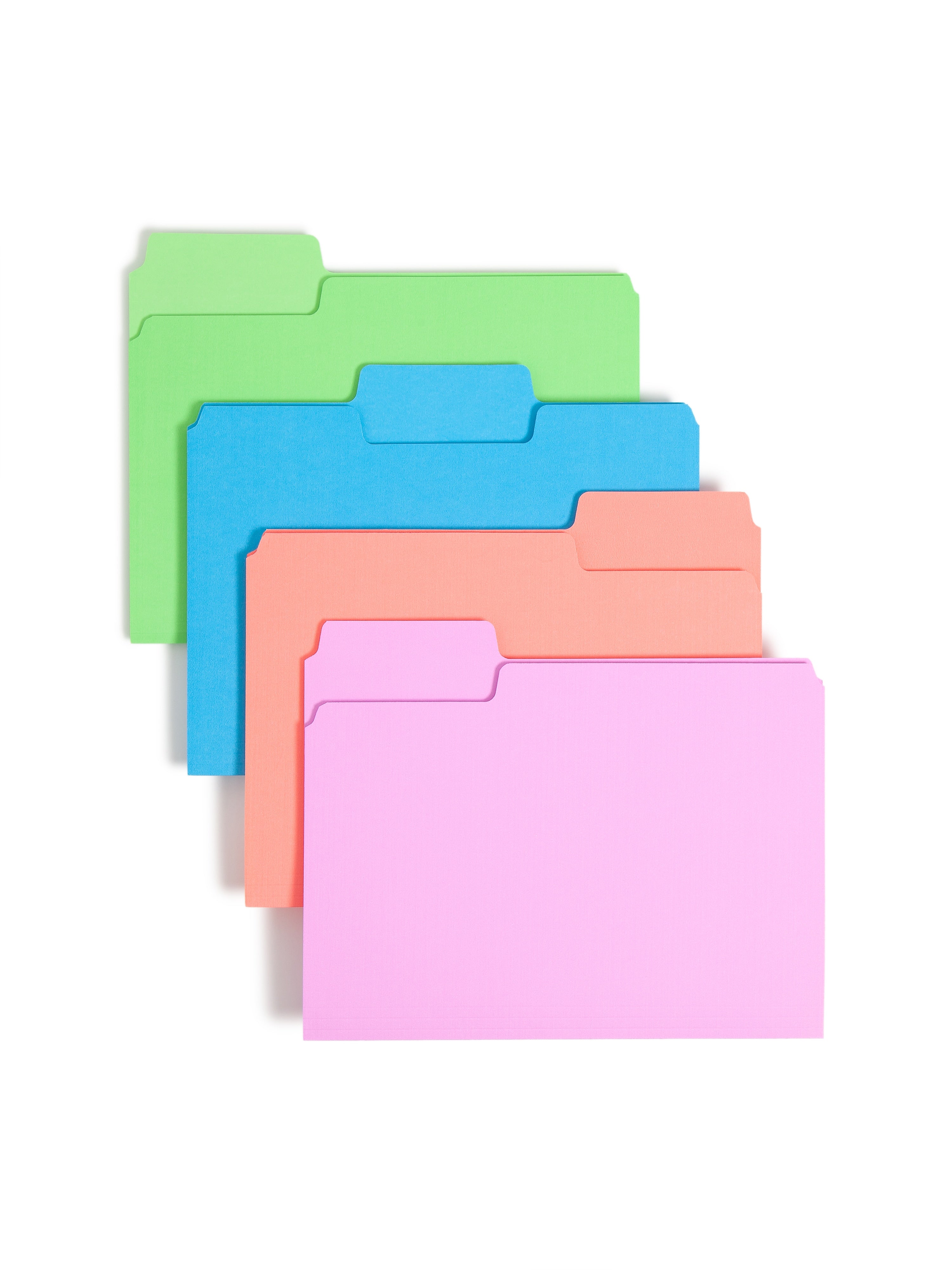 Smead SuperTab File Folders, 1-Tab, Letter Size, Assorted, 24/Pack