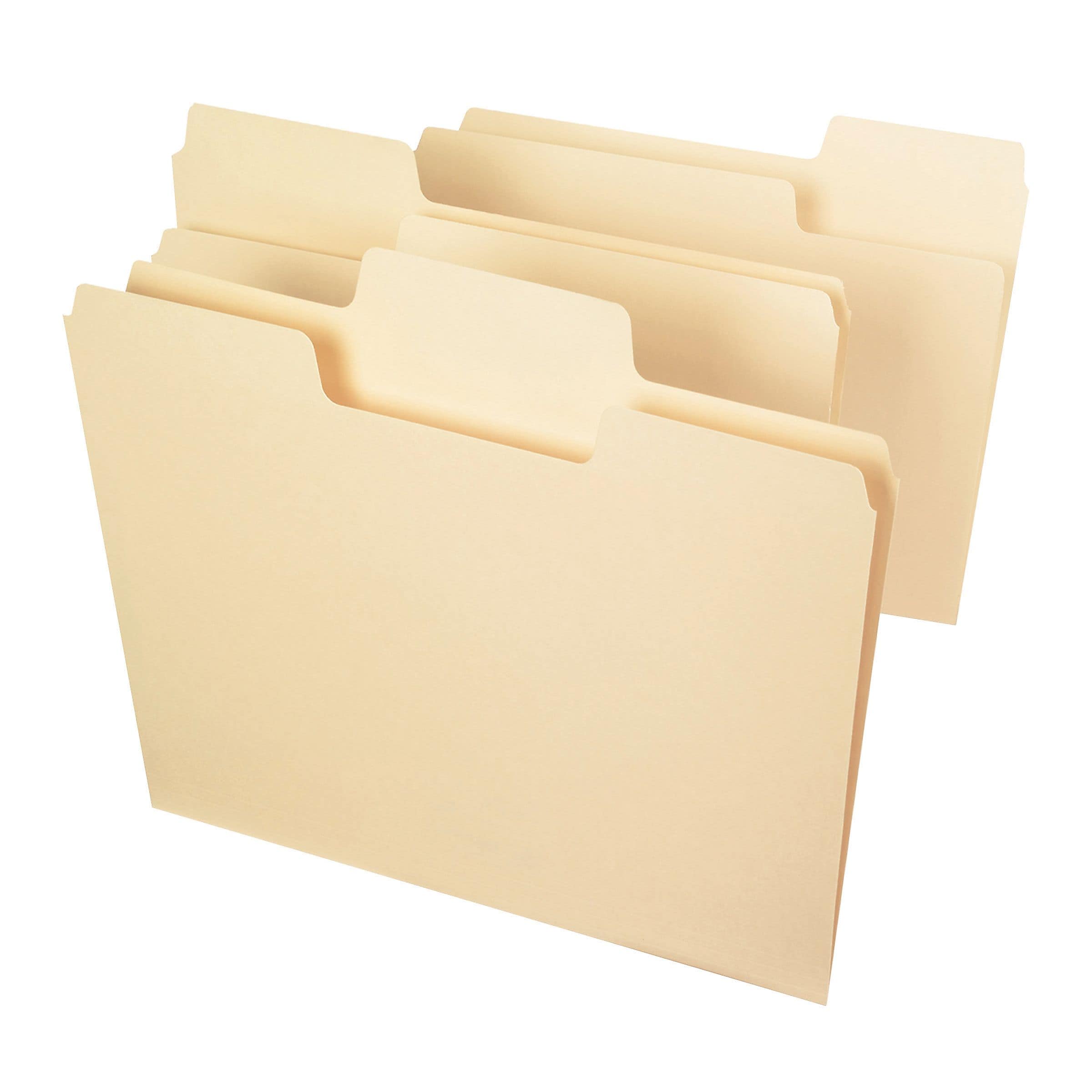 Smead SuperTab File Folders, 1/3 Cut, Letter Size, Manila, 100/Box