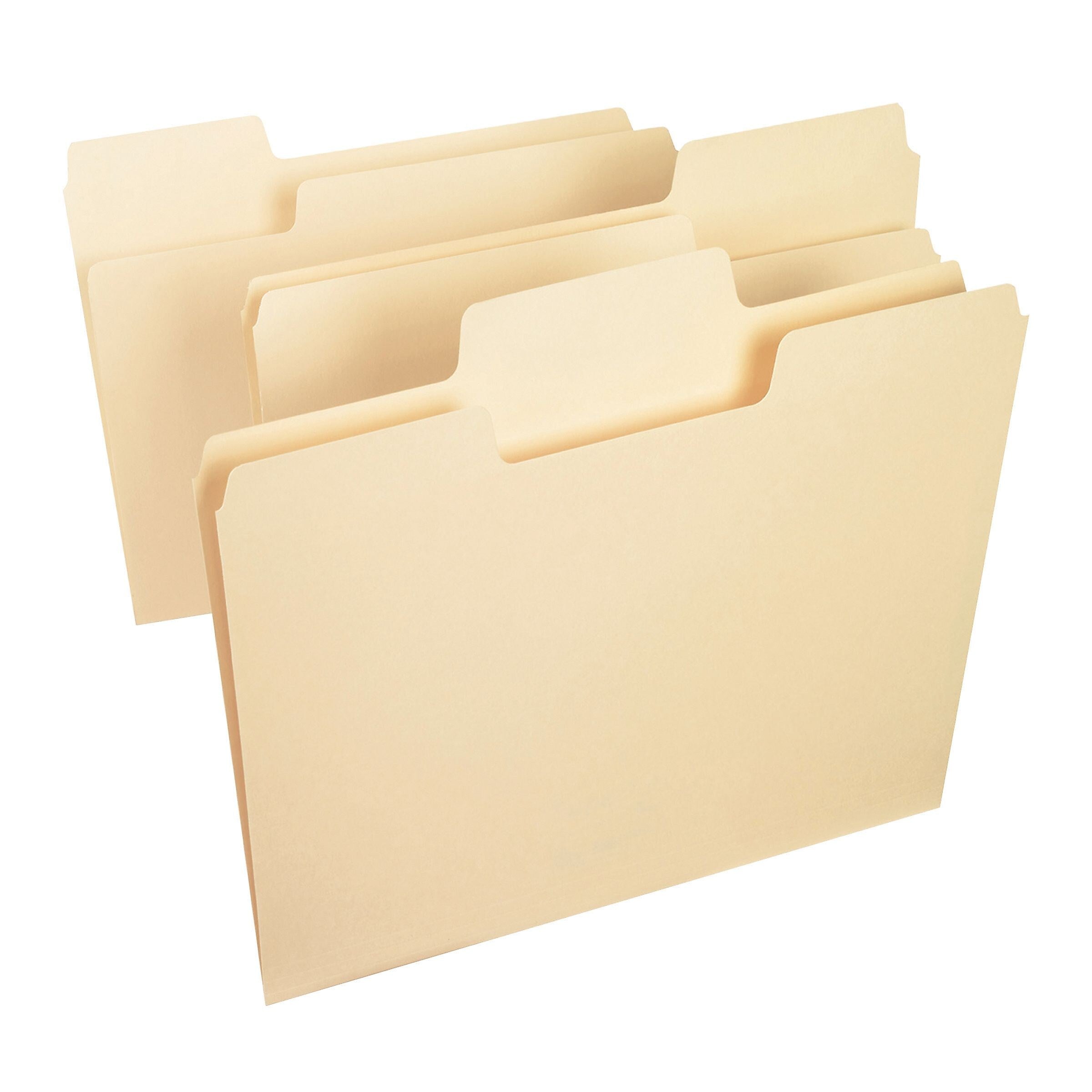 Smead SuperTab File Folders, 1/3 Cut, Letter Size, Manila, 100/Box