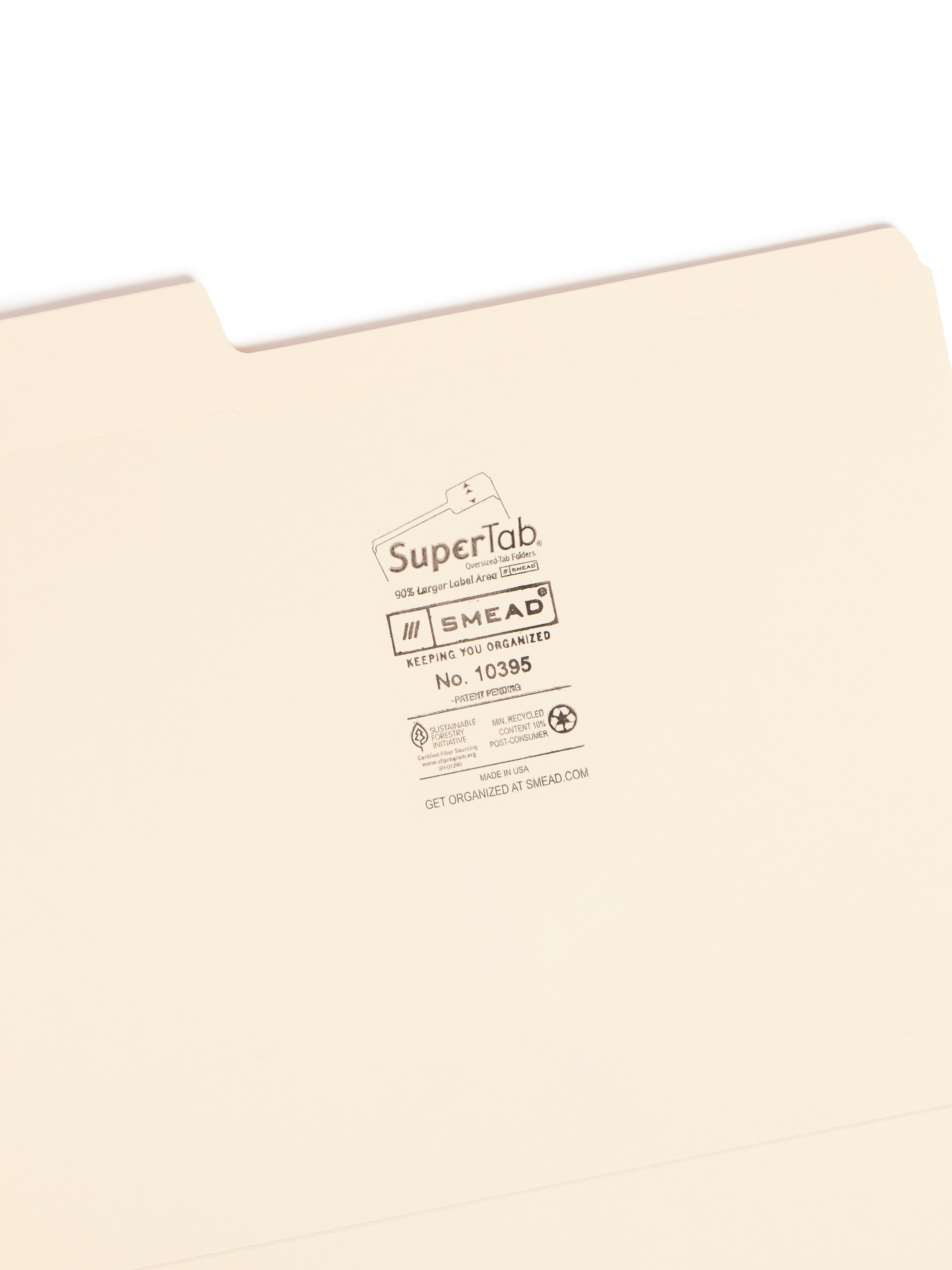 Smead SuperTab File Folders, Reinforced 1/3-Cut Tab, Letter Size, Manila, 100/Box