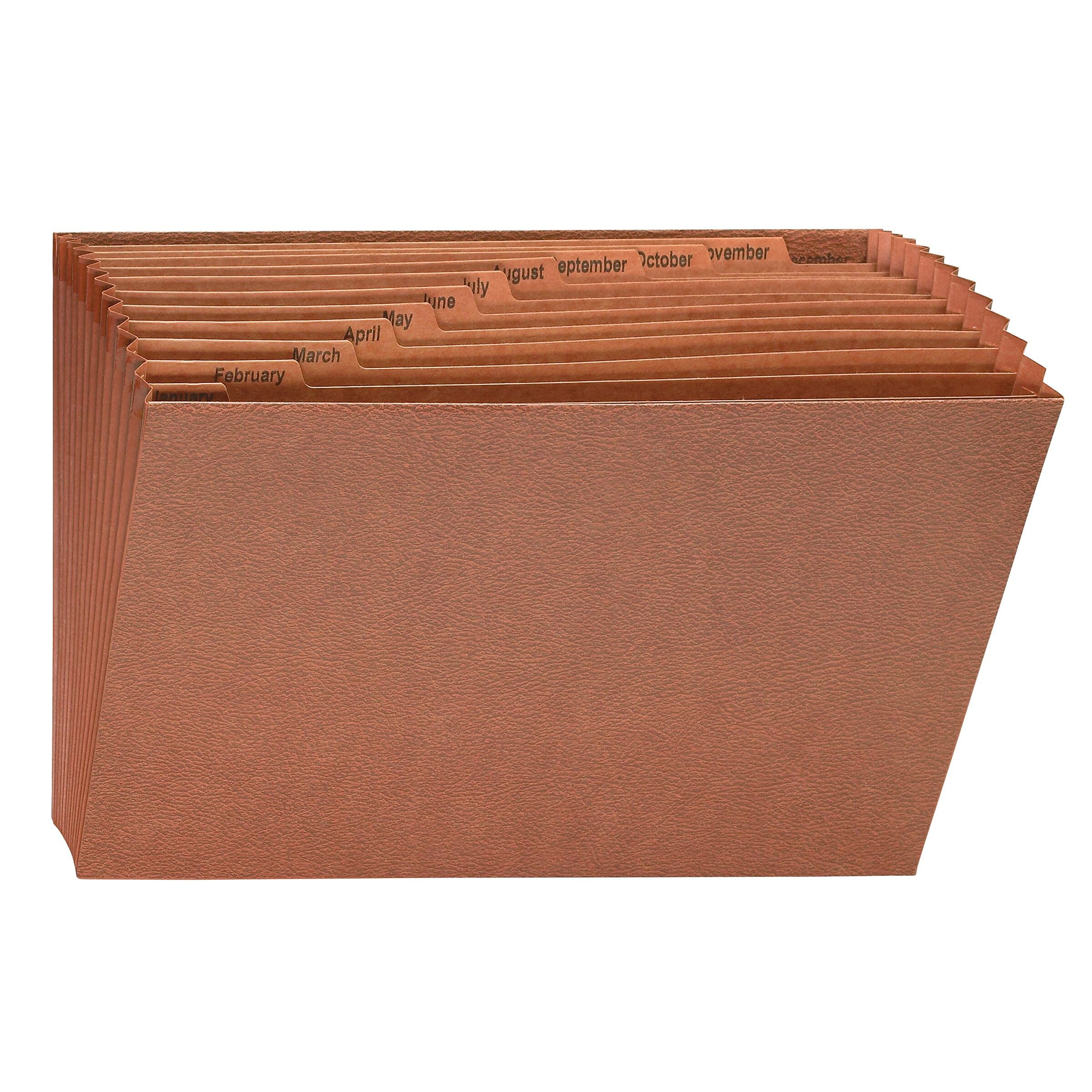 Smead TUFF 30 Box Bottom Standard Reinforced Redrope Accordion File, Monthly Index, 12 Pocket, Legal, Brown