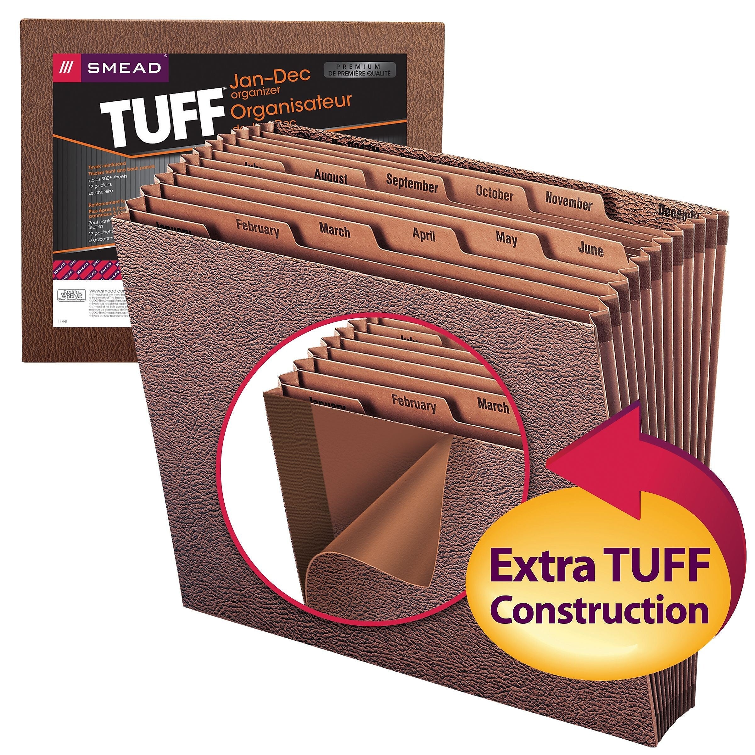 Smead TUFF Expanding File, Letter Size, 12 Pockets, Redrope-Printed Stock