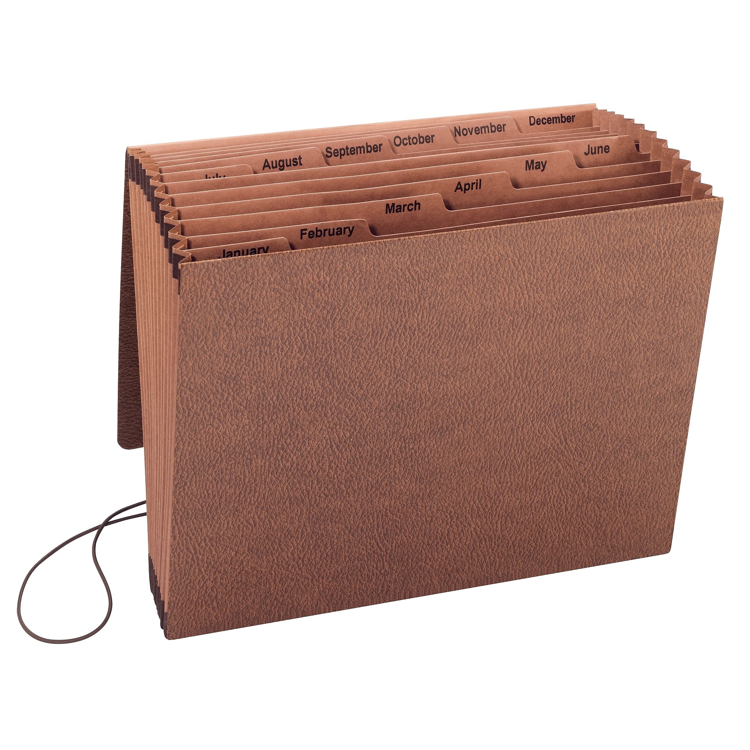 Smead TUFF Expanding File with Flap and Cord Closure, Jan-Dec Index, Letter Size, Brown
