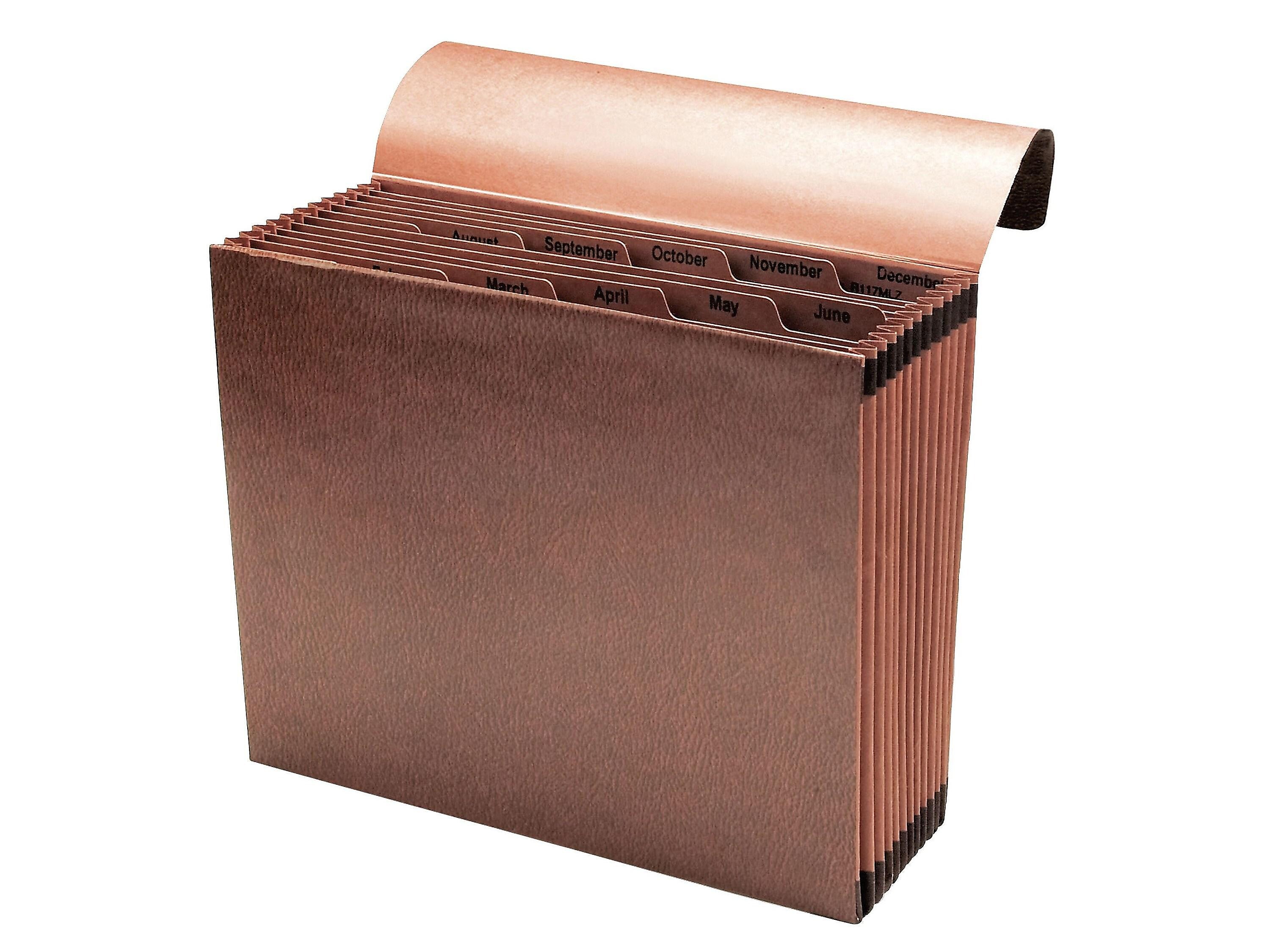 Smead TUFF Expanding File with Flap and Cord Closure, Jan-Dec Index, Letter Size, Brown