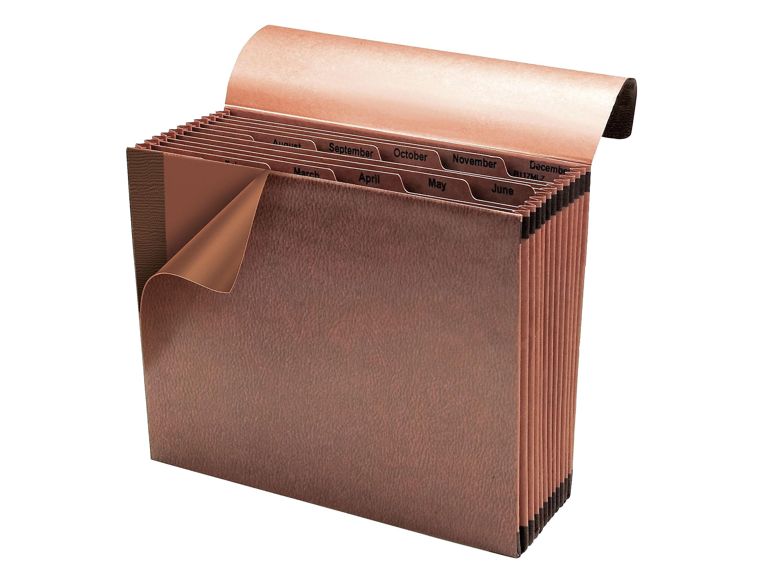 Smead TUFF Expanding File with Flap and Cord Closure, Jan-Dec Index, Letter Size, Brown