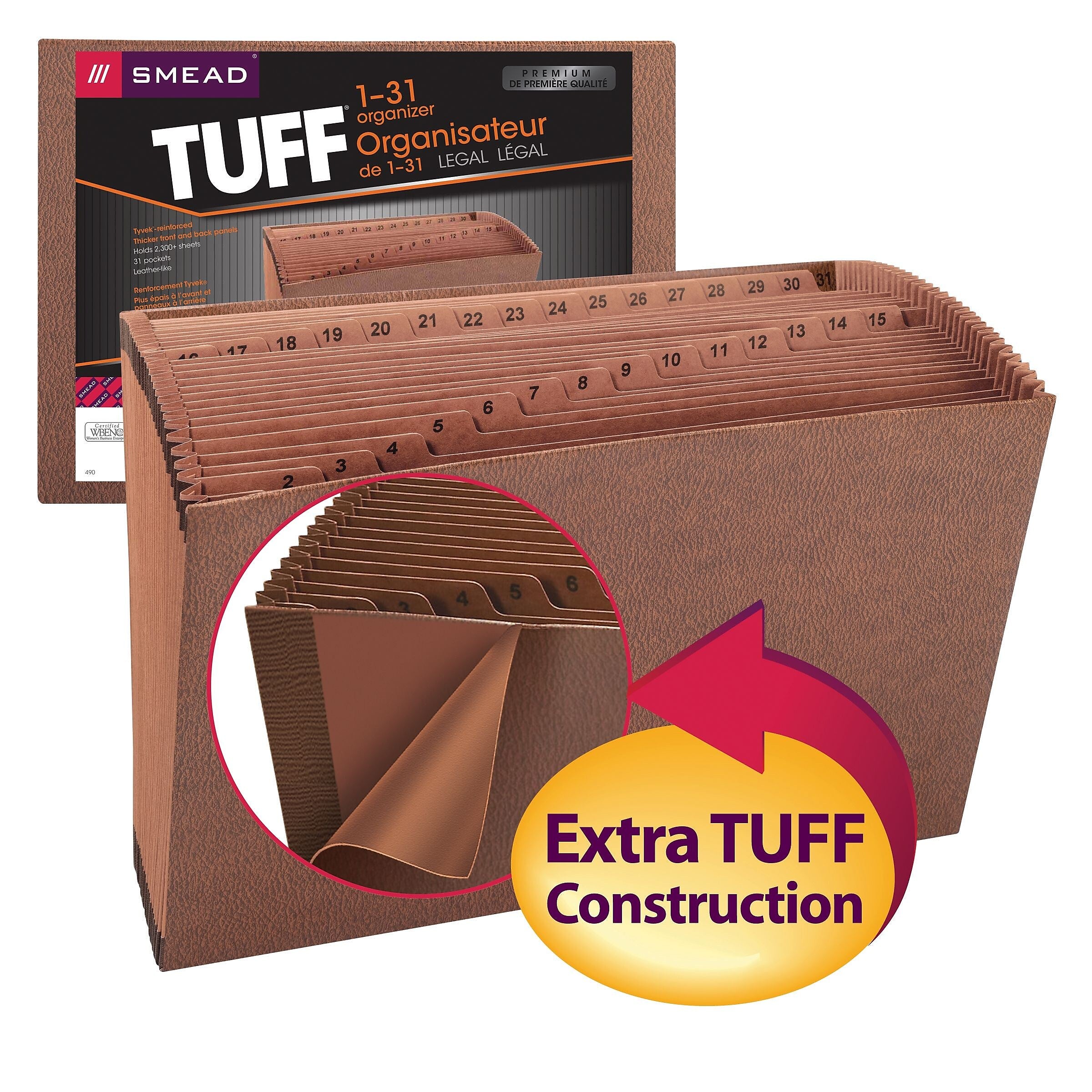 Smead TUFF Expanding Files, Redrope Printed, Legal, Each