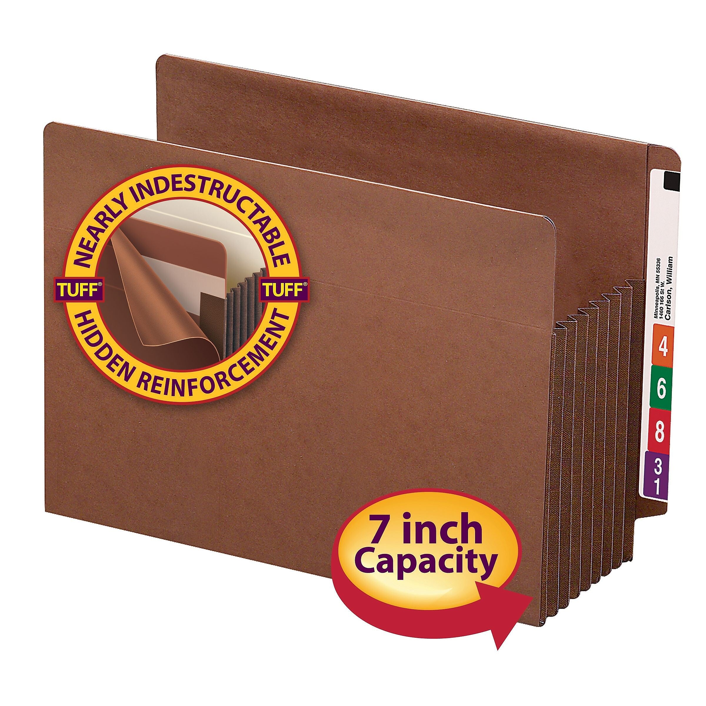 Smead TUFF Reinforced Redrope File Pockets, 7