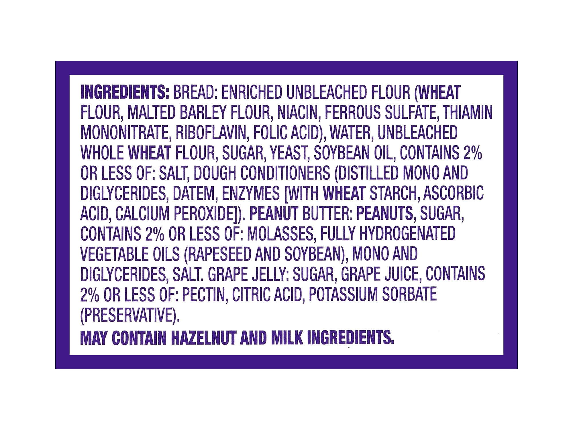 Smuckers Uncrustables Peanut Butter/Grape Jelly Sandwich, 2 oz., 2/Box