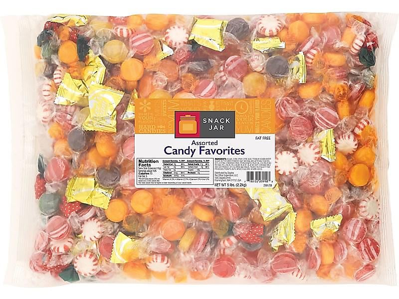 Snack Jar Candy Favorites Hard Candy, Assorted Flavors, 80 oz.,