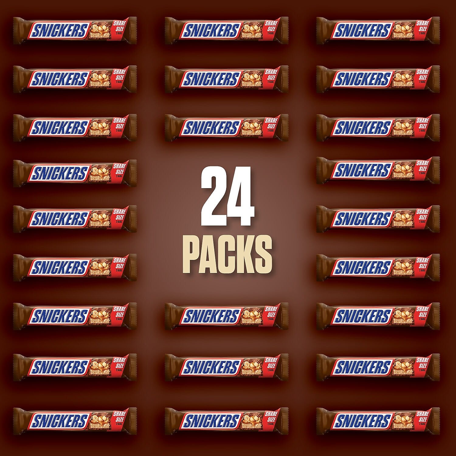 Snickers Sharing Size Milk Chocolate Candy Bars, 3.29 oz., 24/Box