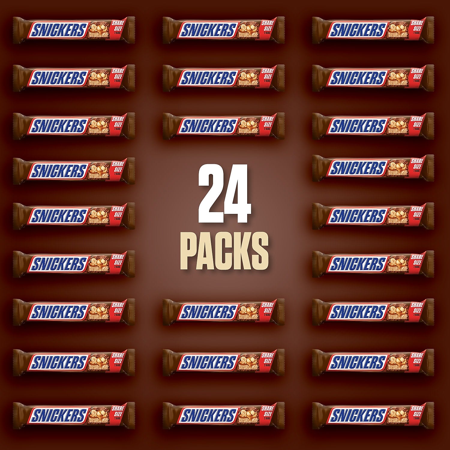 Snickers Sharing Size Milk Chocolate Candy Bars, 3.29 oz., 24/Box