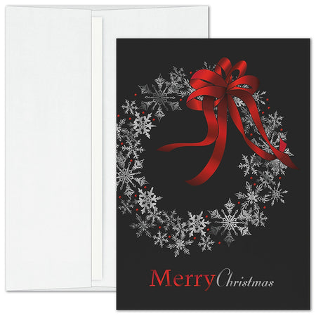 "Snowflake Celebration" Holiday Card w/ Unlined White Envelope, 100/BX