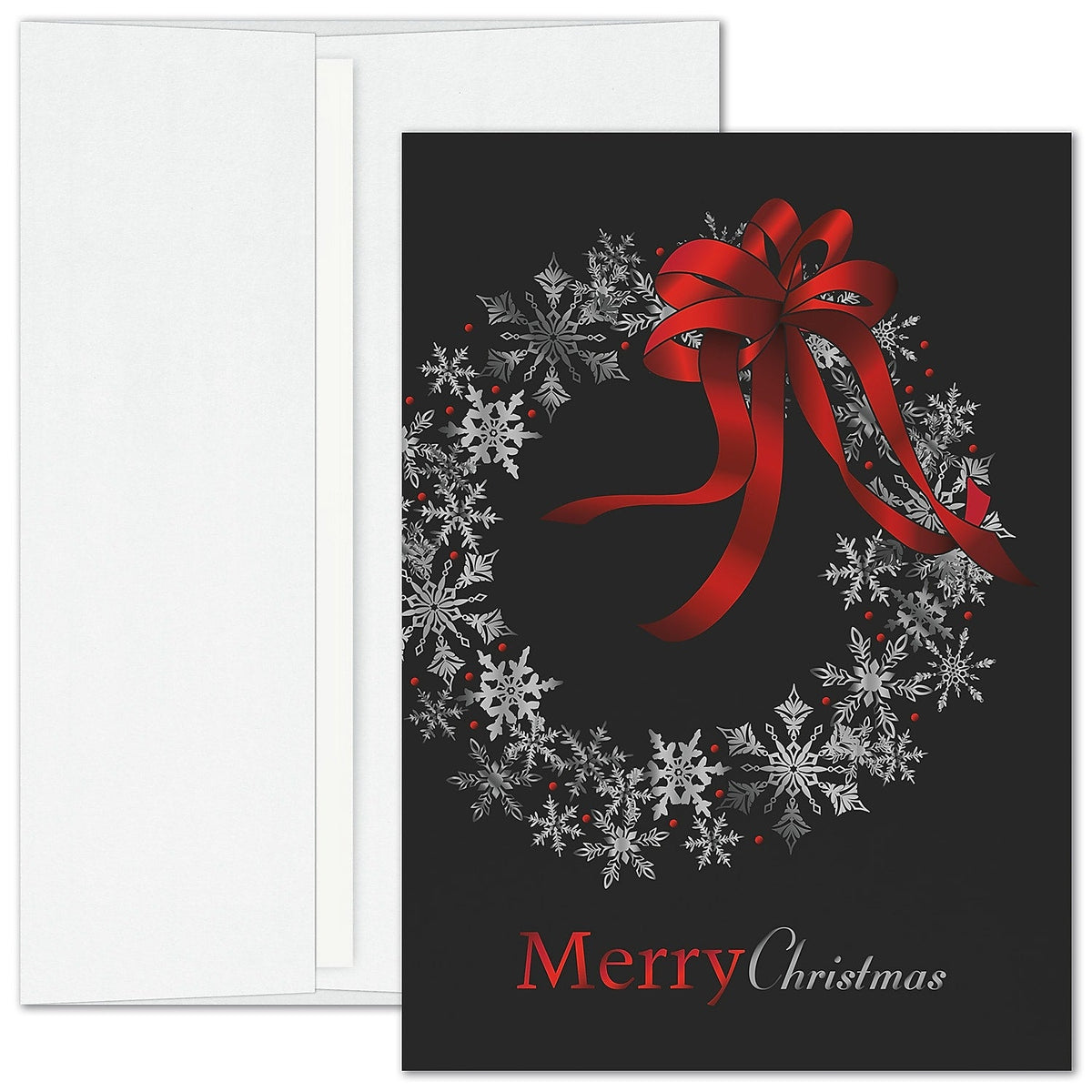 "Snowflake Celebration" Holiday Card w/ Unlined White Envelope, 400/BX