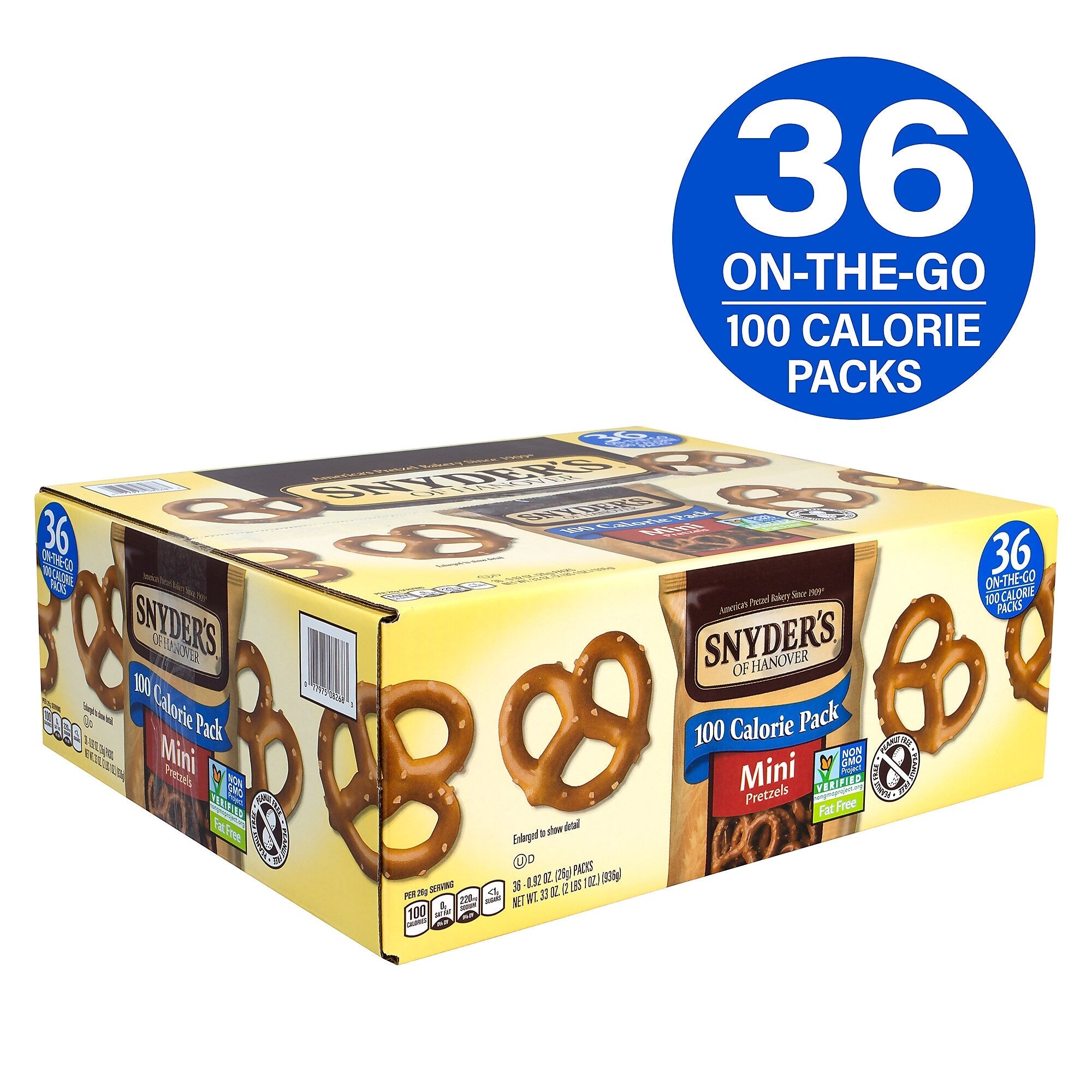 Snyders Mini Original Pretzels Twists, .92 oz., 36 Bags/Box