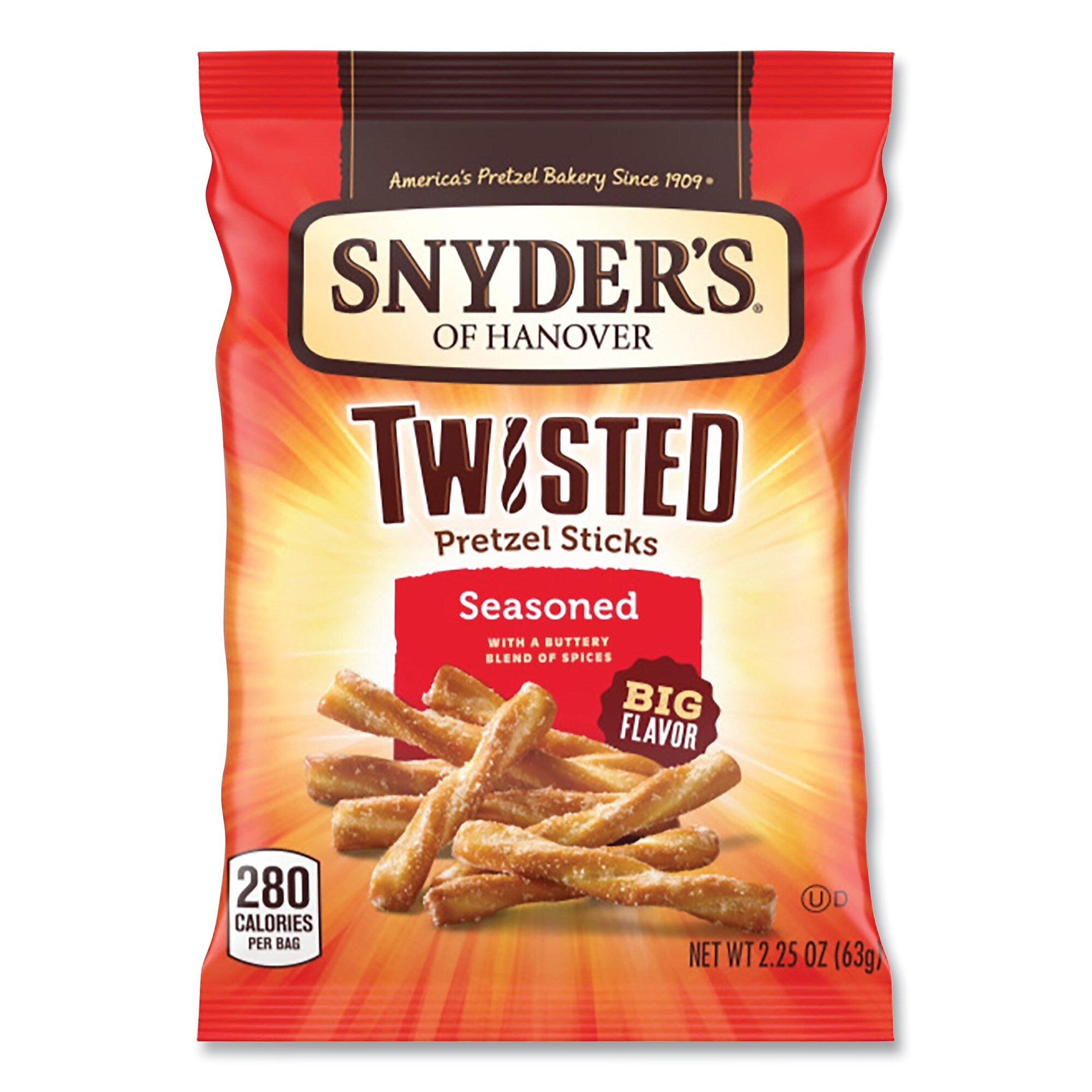 Snyder's Pretzels, Seasoned, 2.25 oz Bag, 36/Carton
