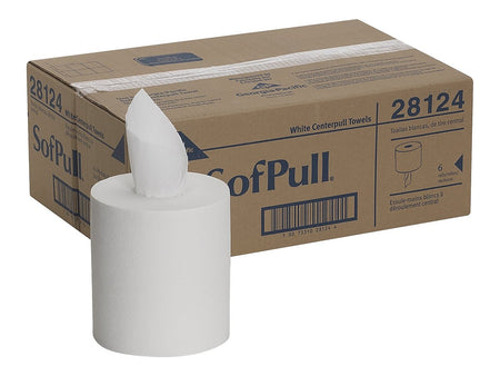 SofPull Centerpull Paper Towels, 1-ply, 320 Sheets/Roll, 6 Rolls/Pack