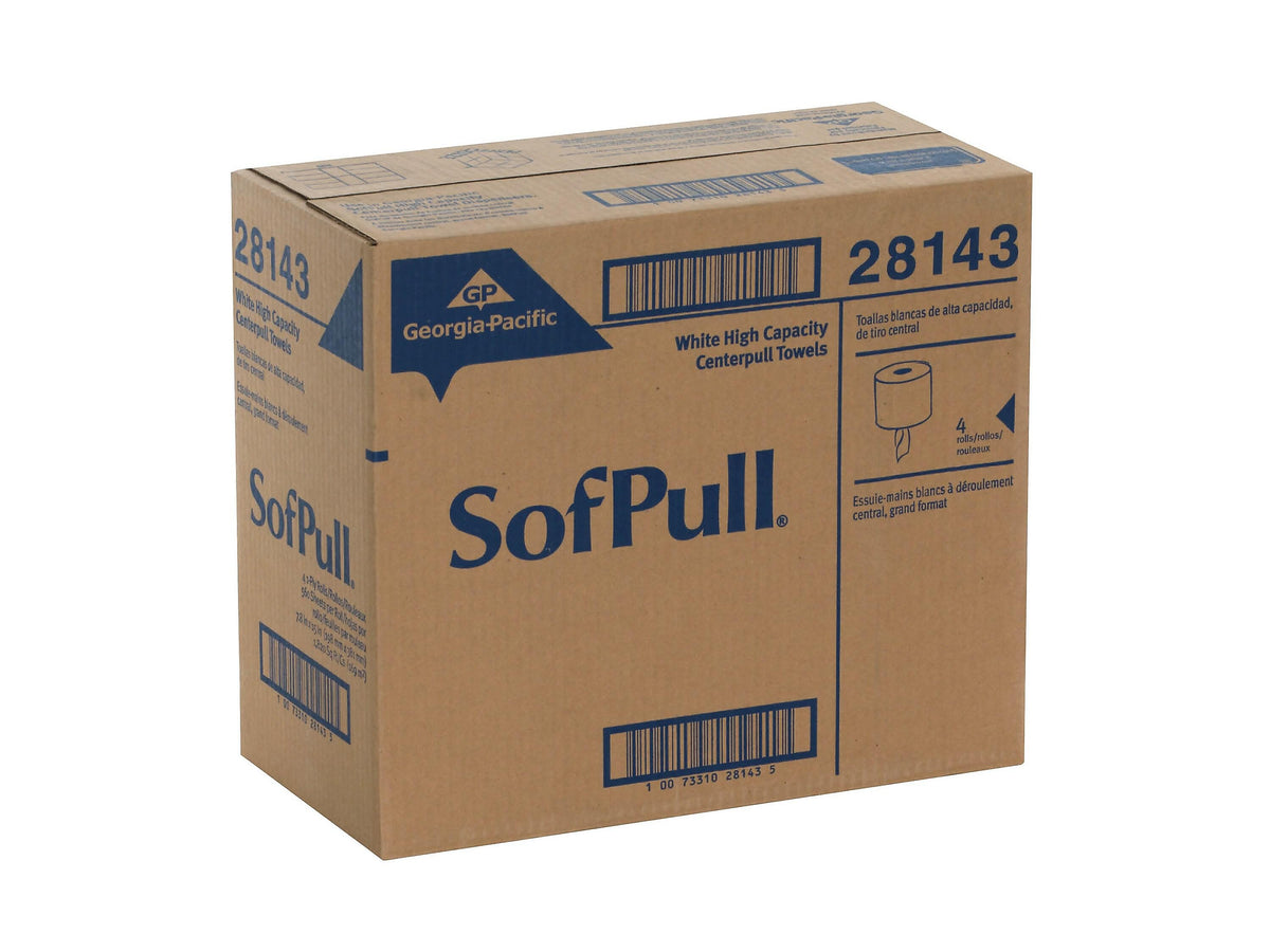 SofPull Premium Centerpull Paper Towels, 1-ply, 560 Sheets/Roll, 4 Rolls/Pack