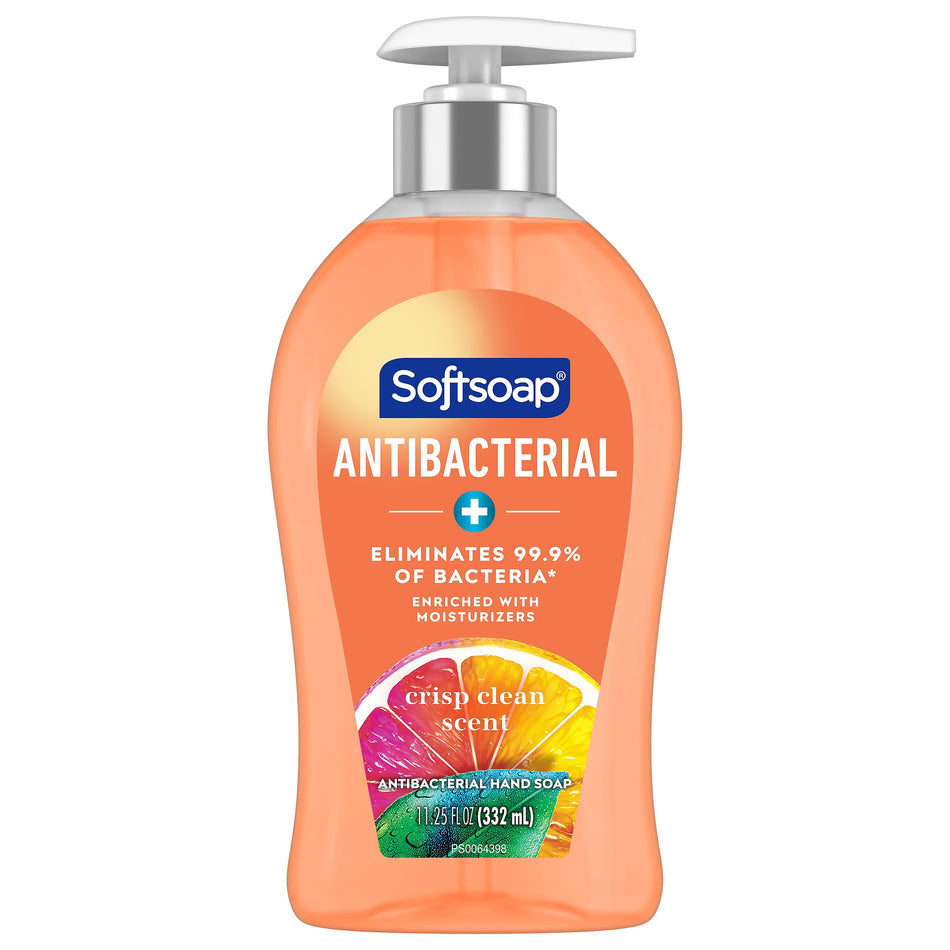 Softsoap Antibacterial Liquid Hand Soap, Crisp Clean Scent, 11.25 oz., 6/Carton