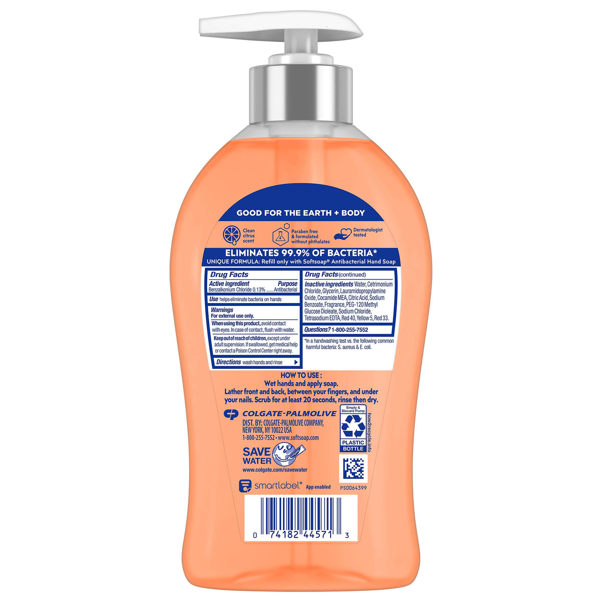 Softsoap Antibacterial Liquid Hand Soap, Crisp Clean Scent, 11.25 oz., 6/Carton